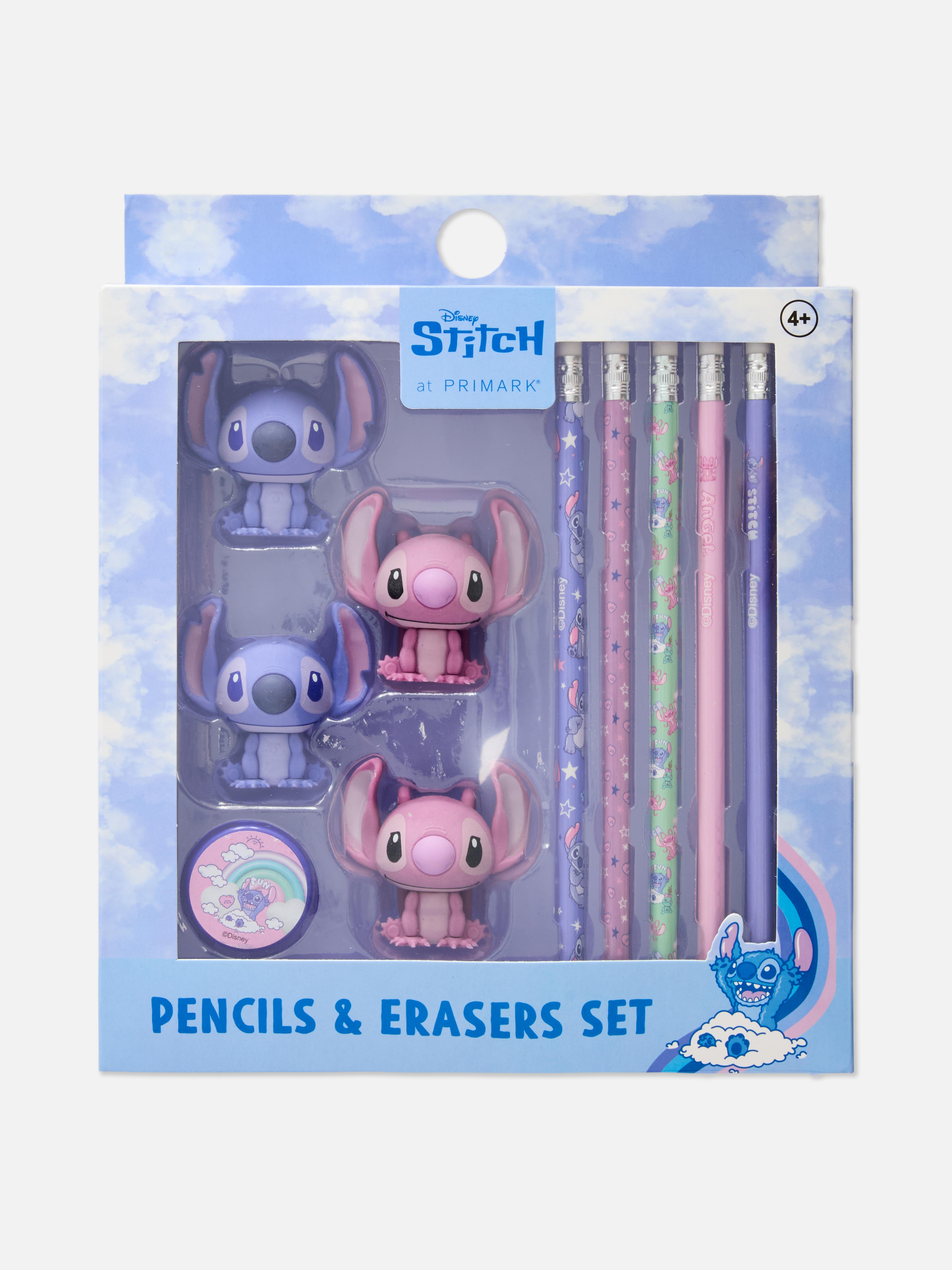 Set de 10 piese, cu creioane și gume de șters Stitch de la Disney