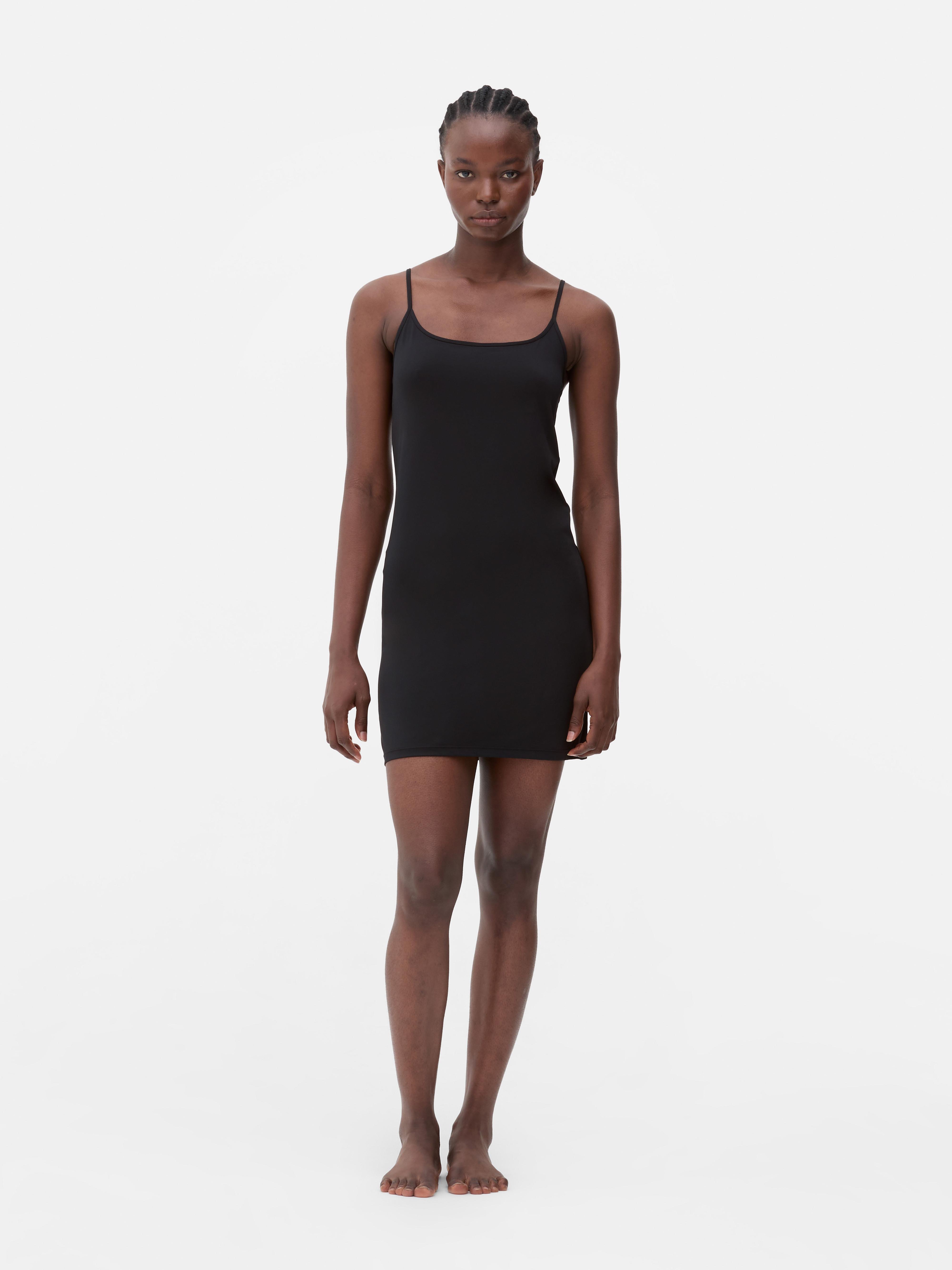 Vestido-combinação modelador alças Preto
