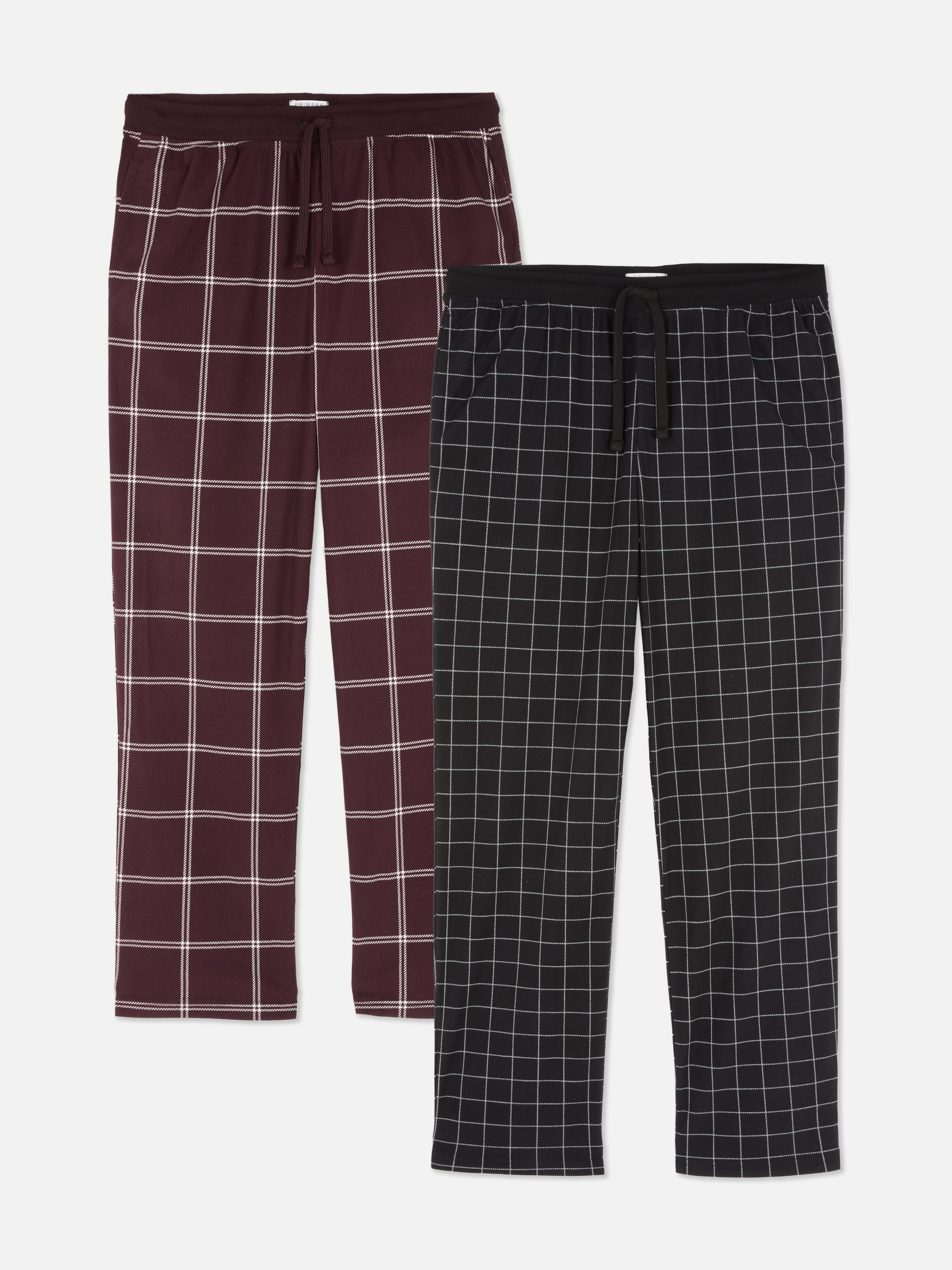Pack de 2 leggings a cuadros con cordón de ajuste