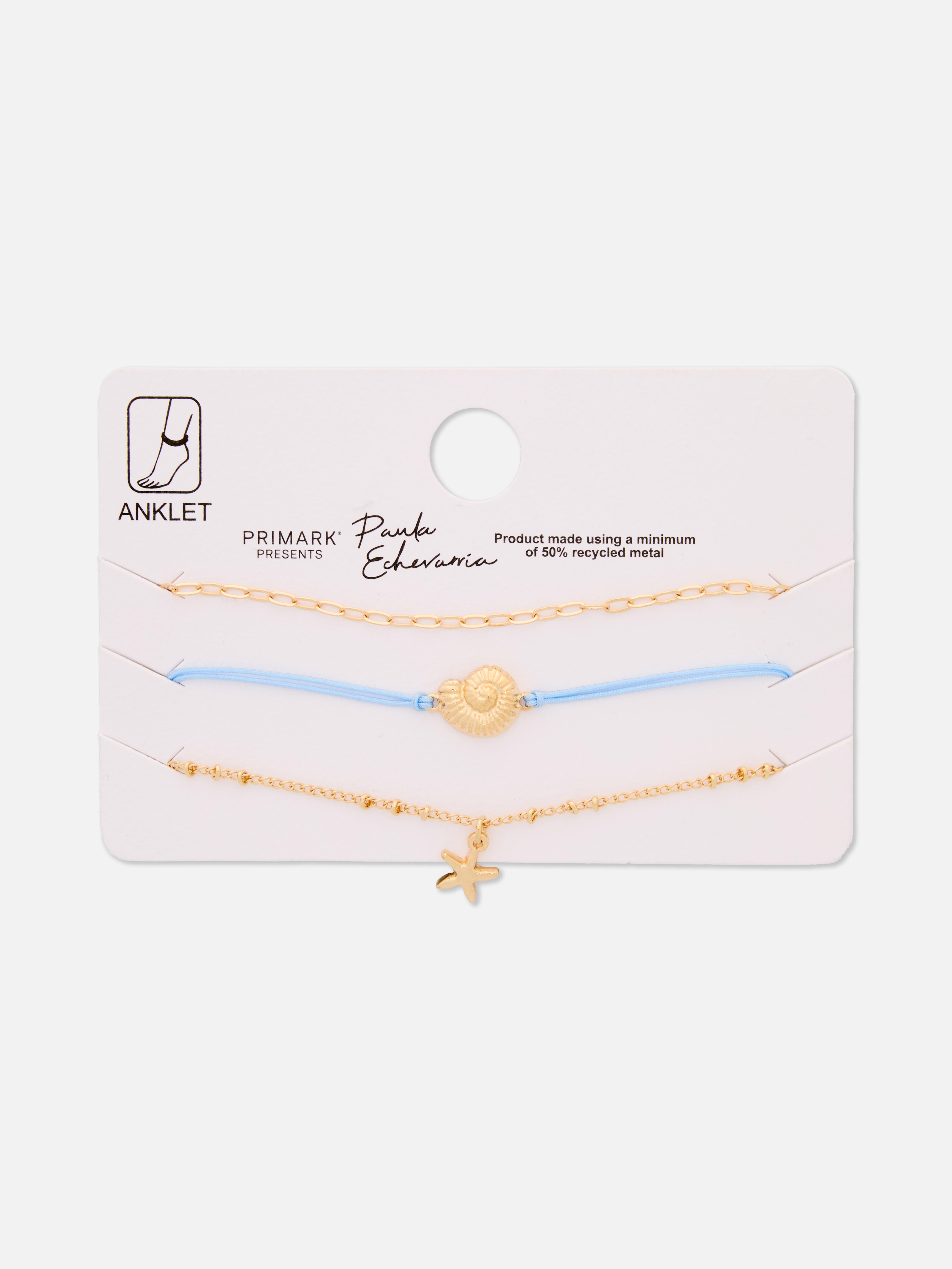 Lot de 3 bracelets de cheville Paula Echevarría