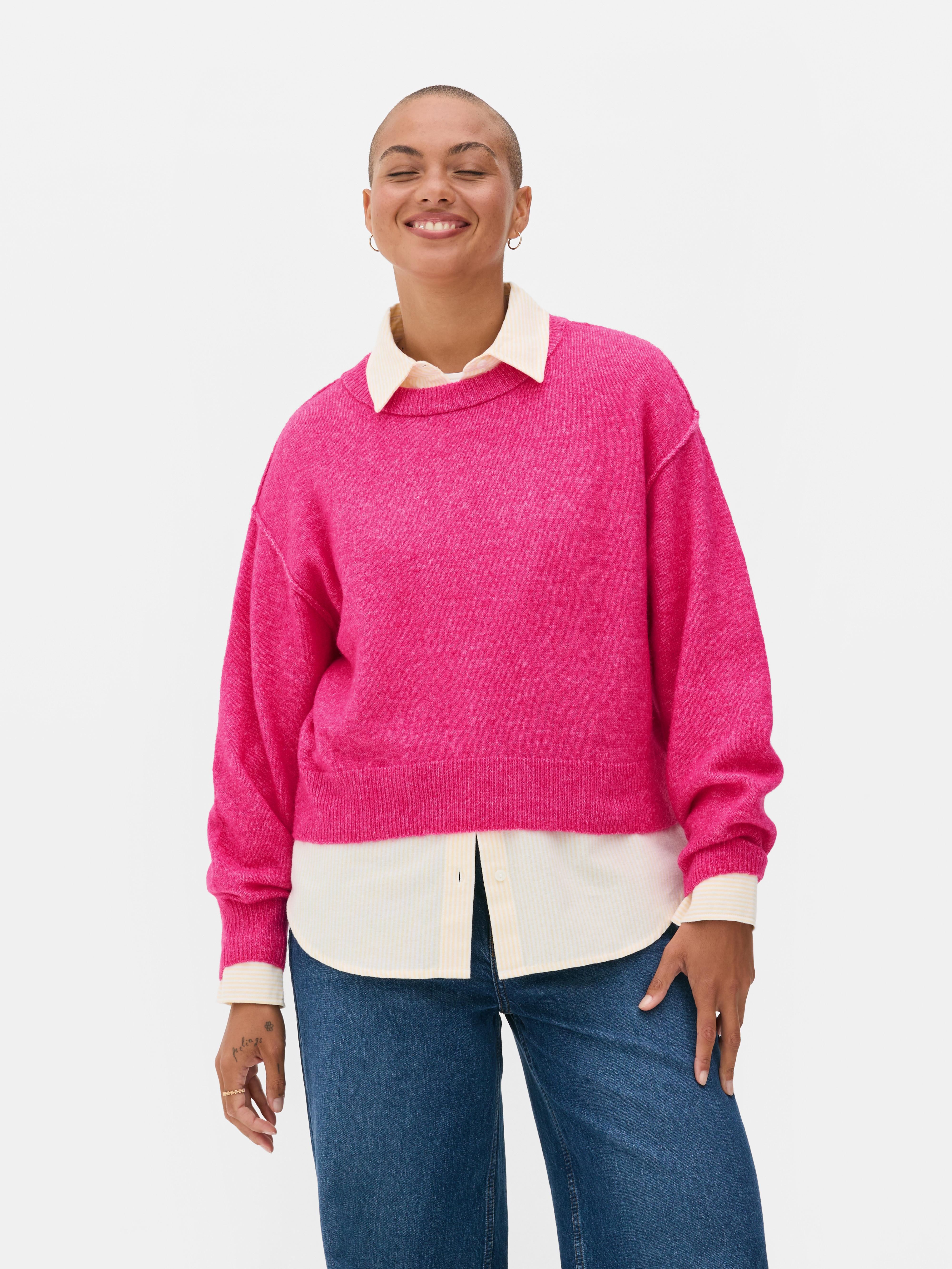 Drop Shoulder Crew Sweater