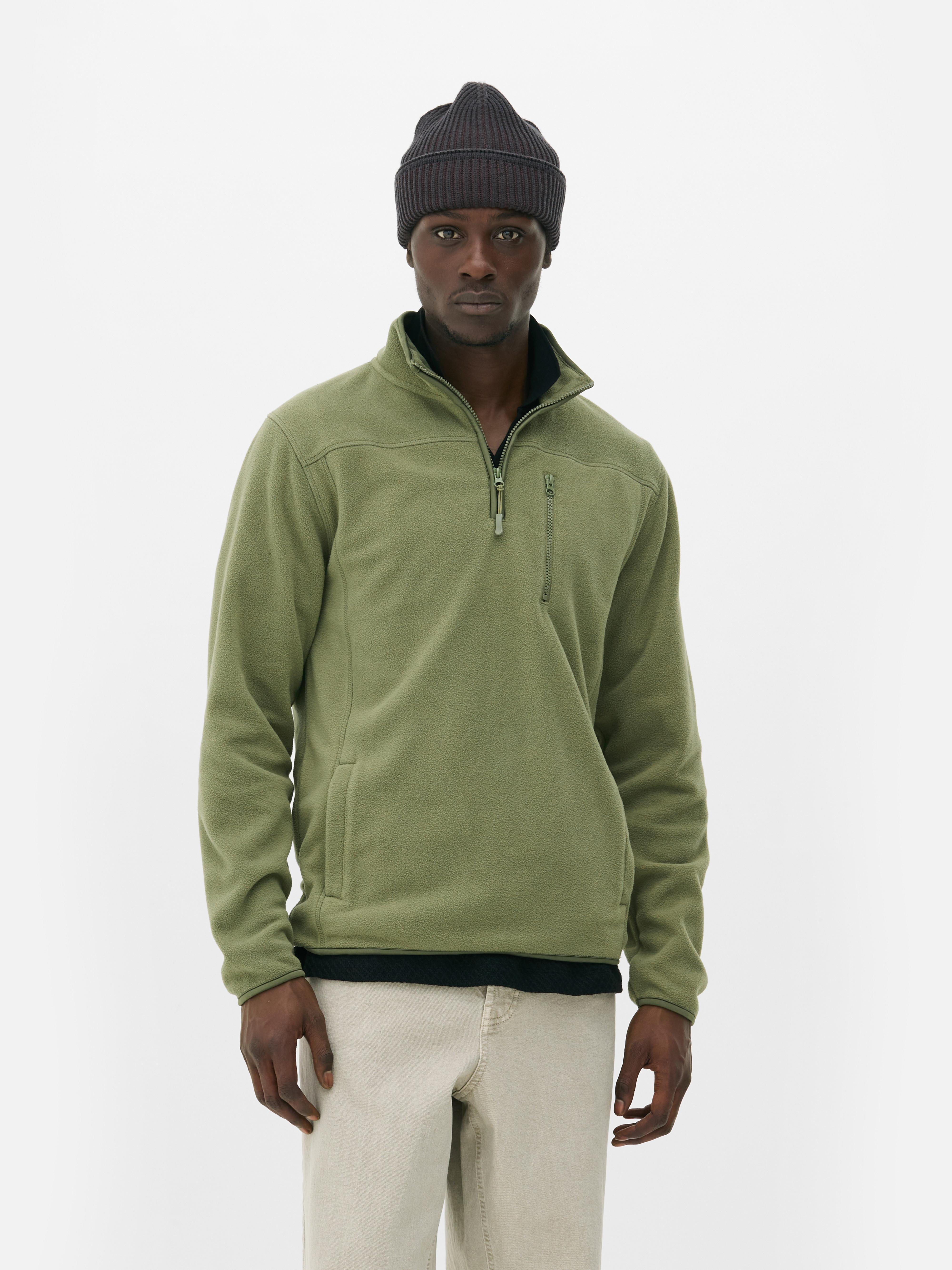 Fleece-Sweatshirt mit Viertelreißverschluss