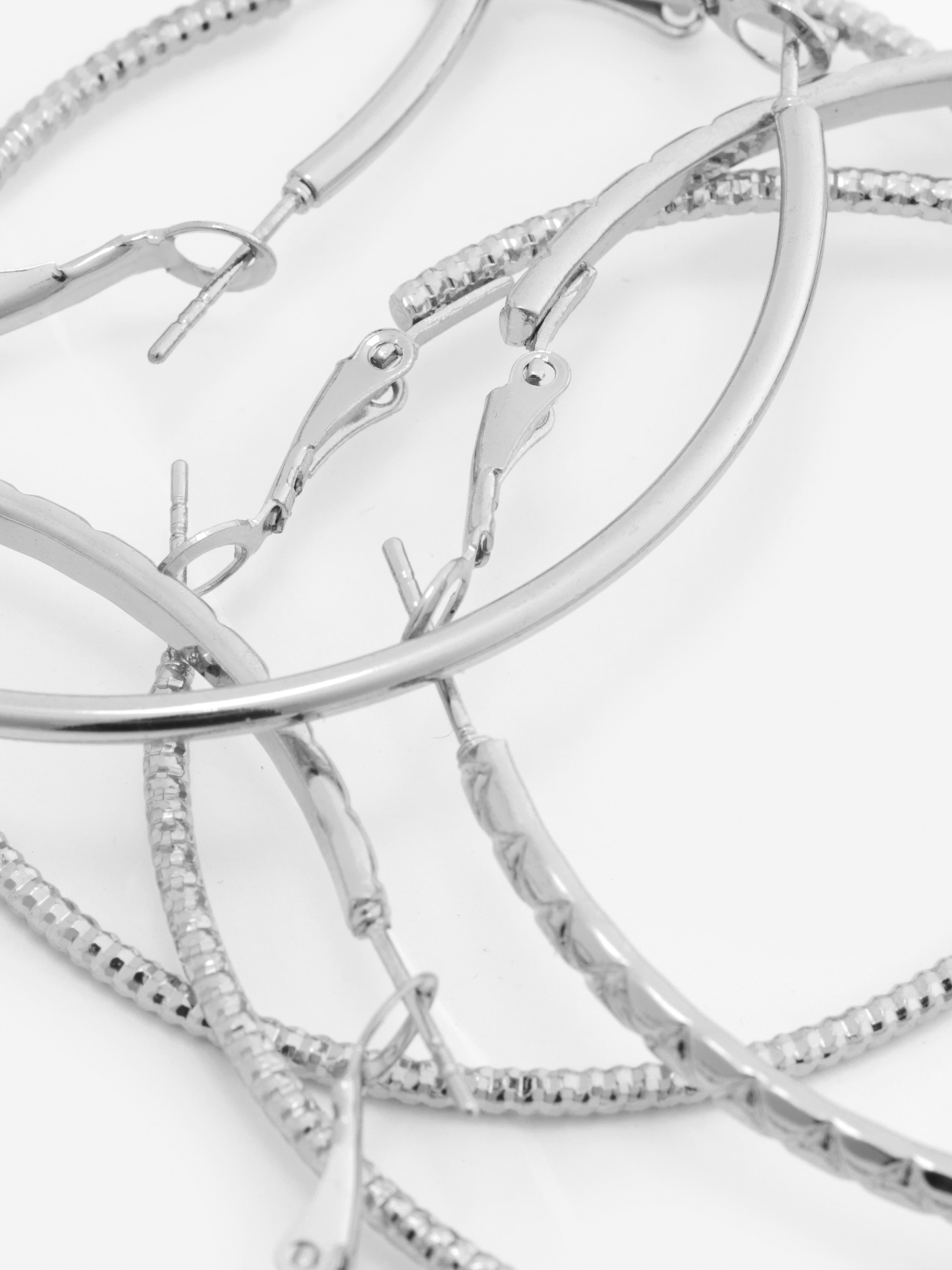 3pk Sparkle Hoop Earrings