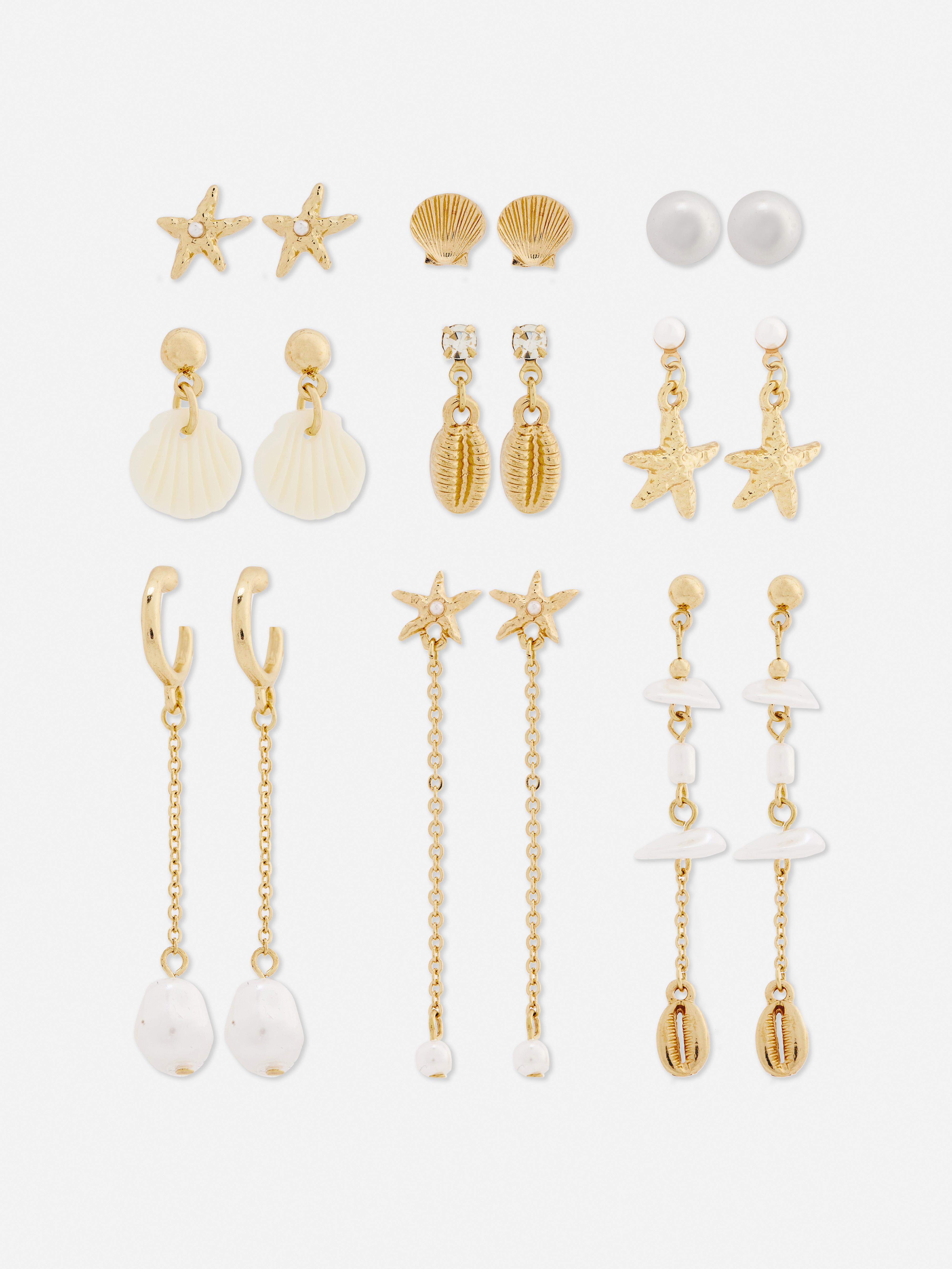 9pk Paula Echevarría Stud and Duster Earrings