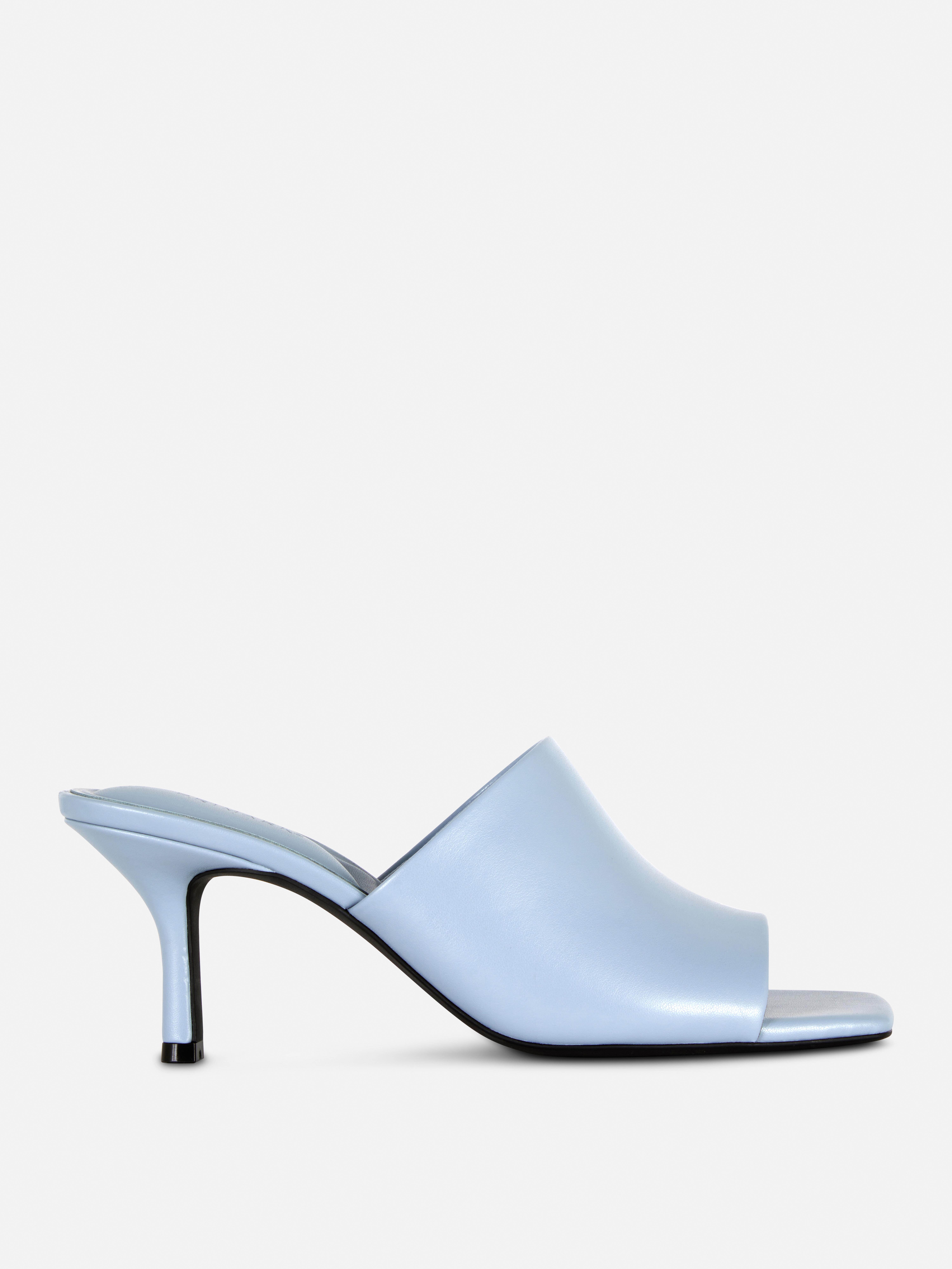 Square Toe Heeled Mules