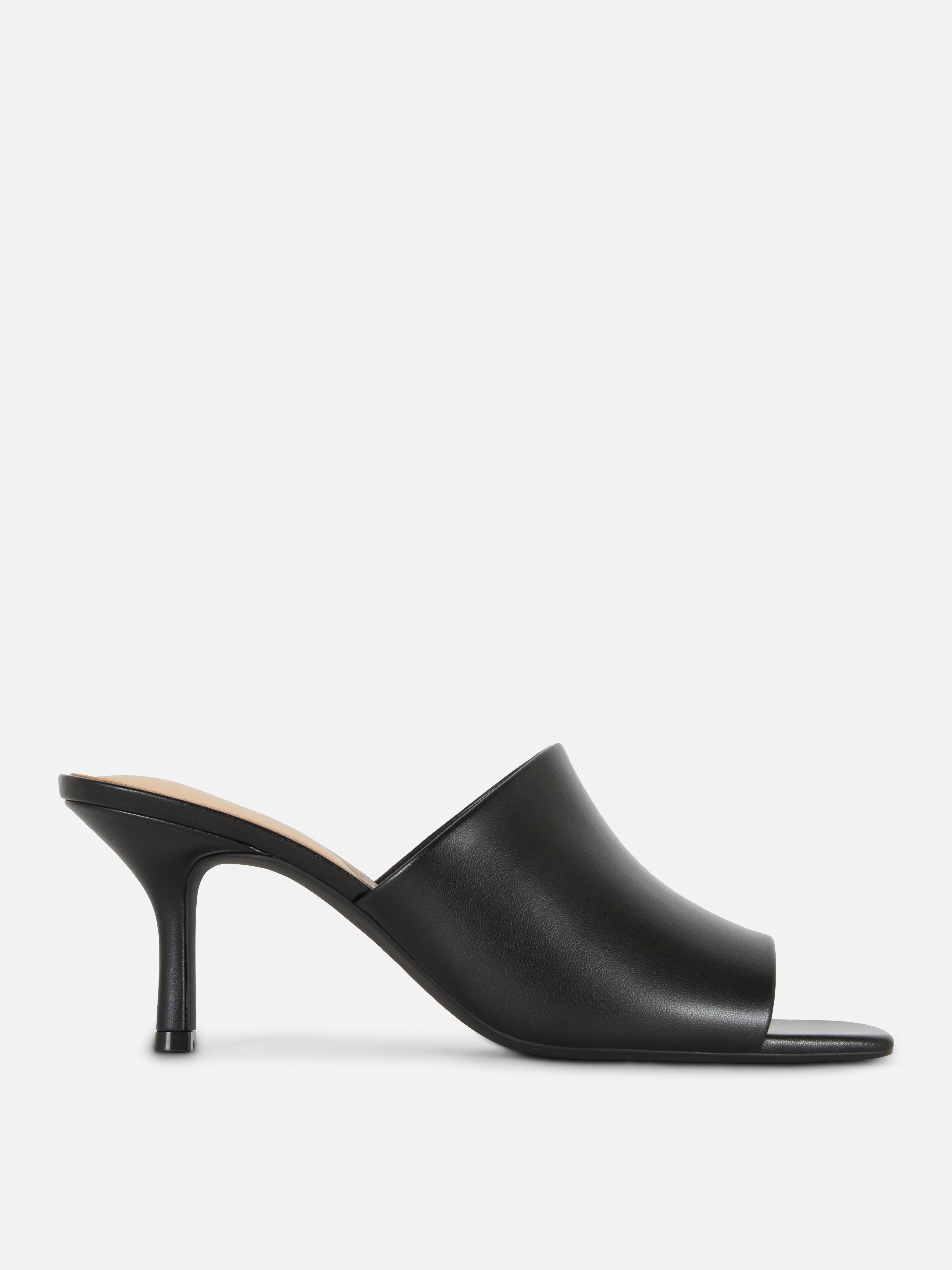 Square Toe Heeled Mules