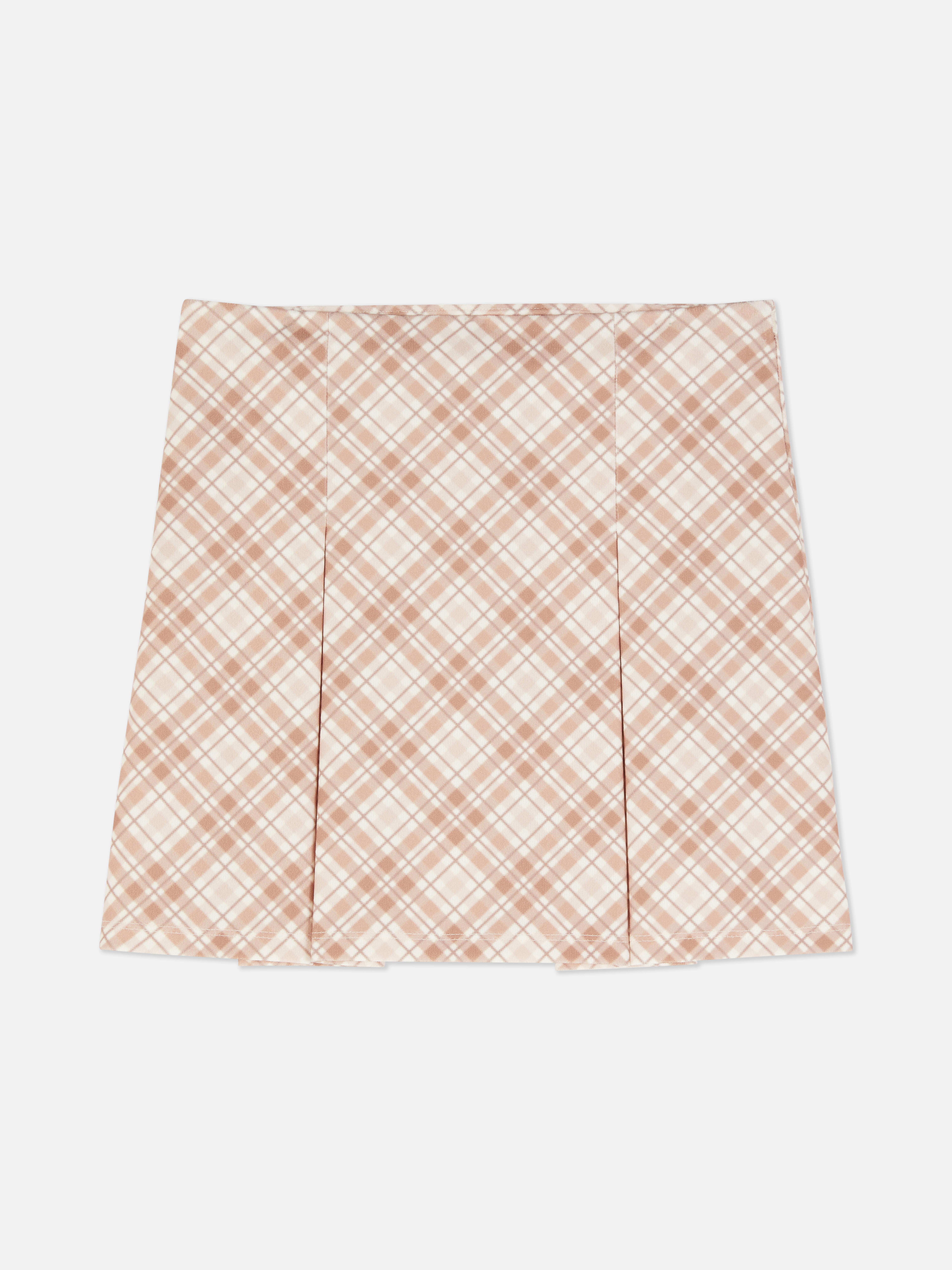 Check Pleated Skirt