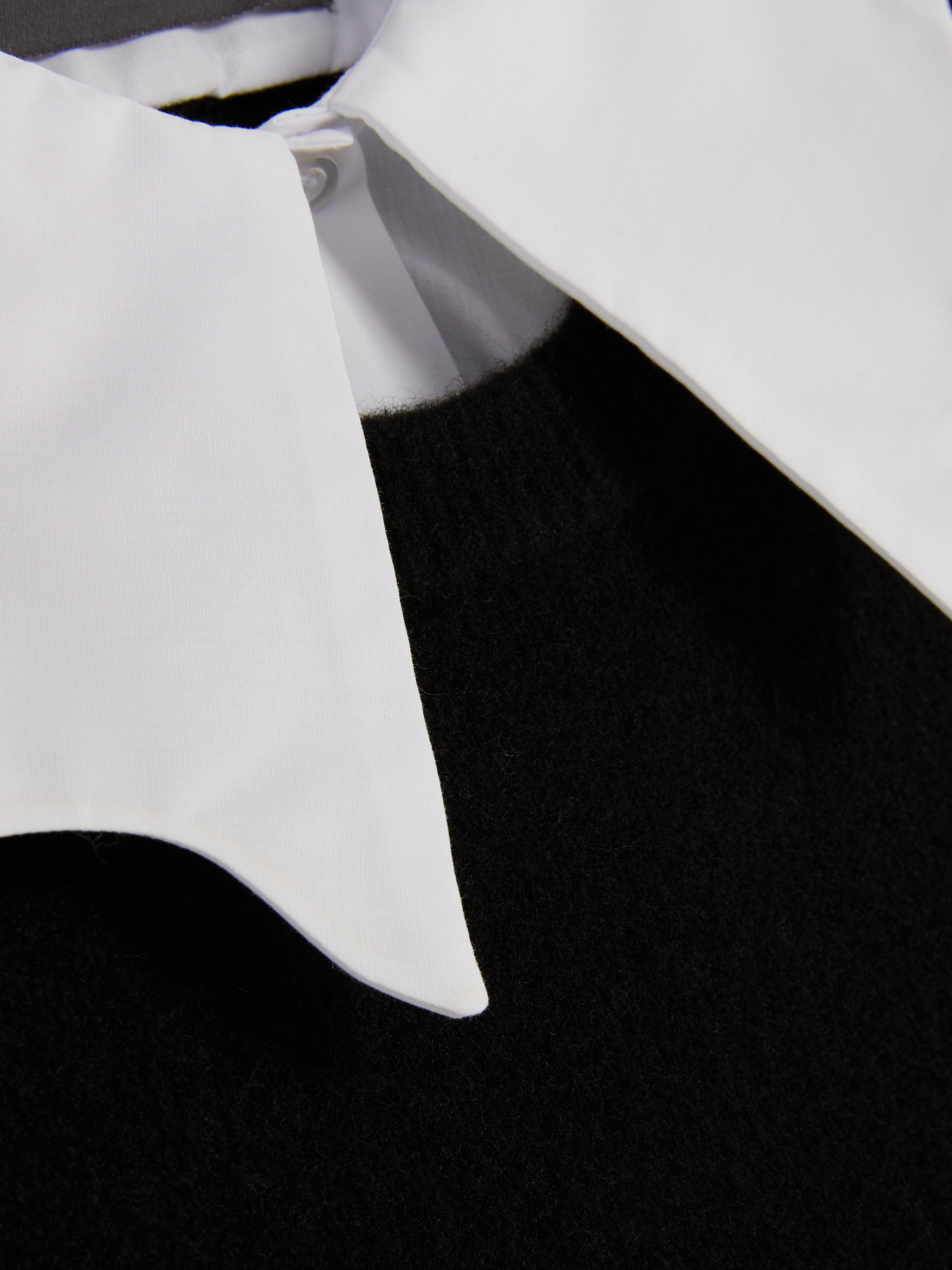 Frill Collar Shirt & Sleeveless Jumper