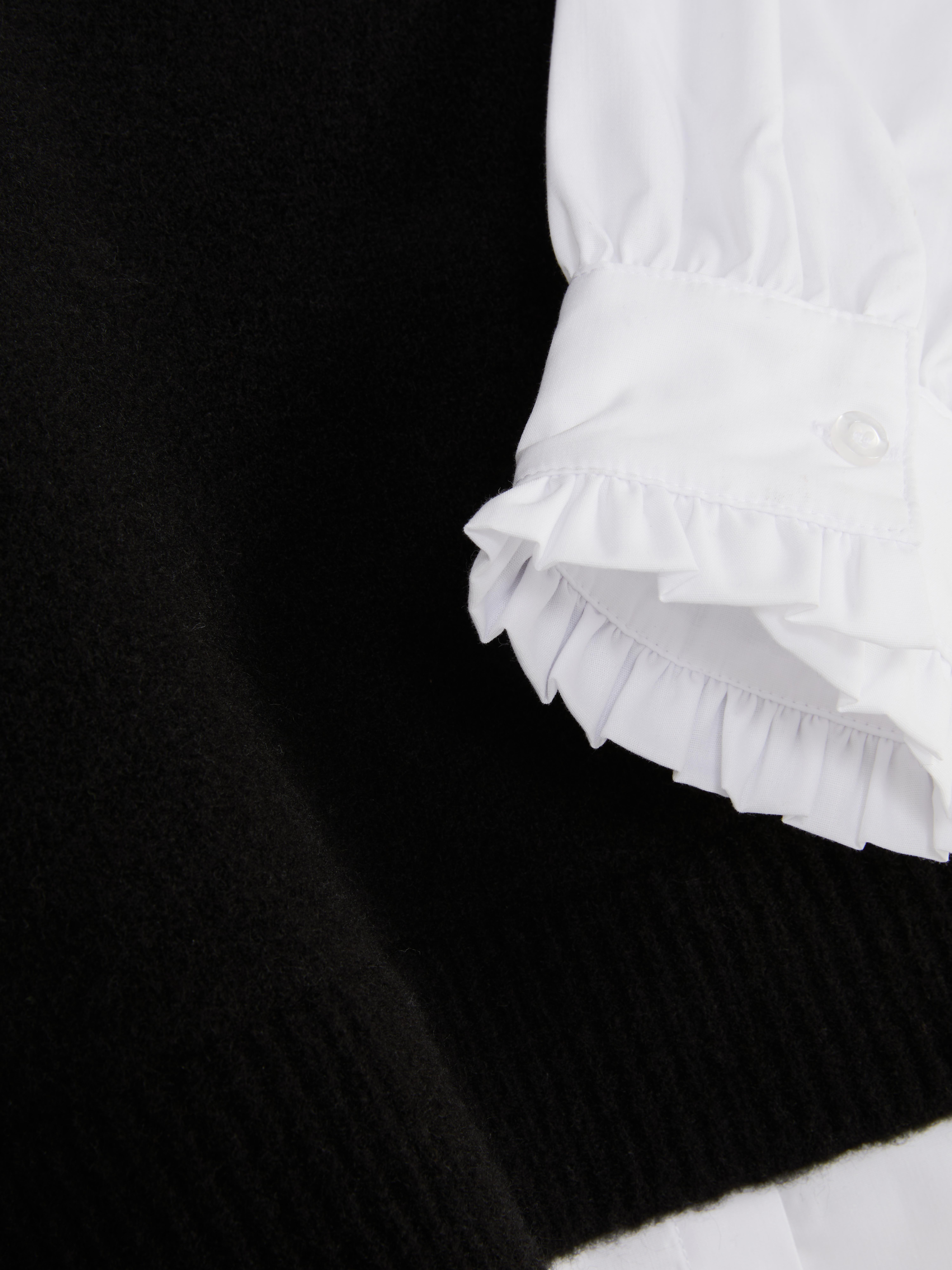 Frill Collar Shirt & Sleeveless Jumper