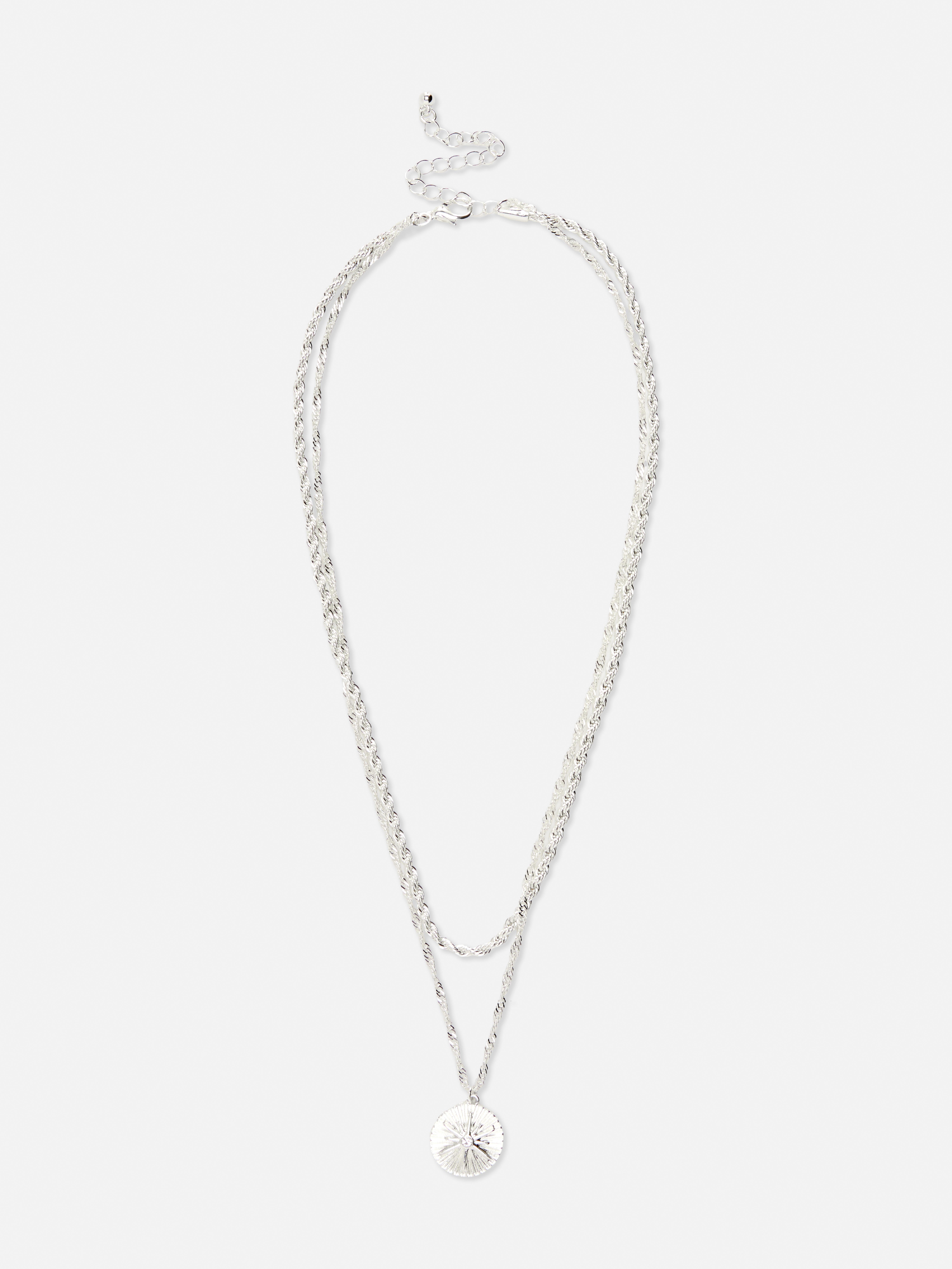 Collier double rang à pendentif disque The Edit