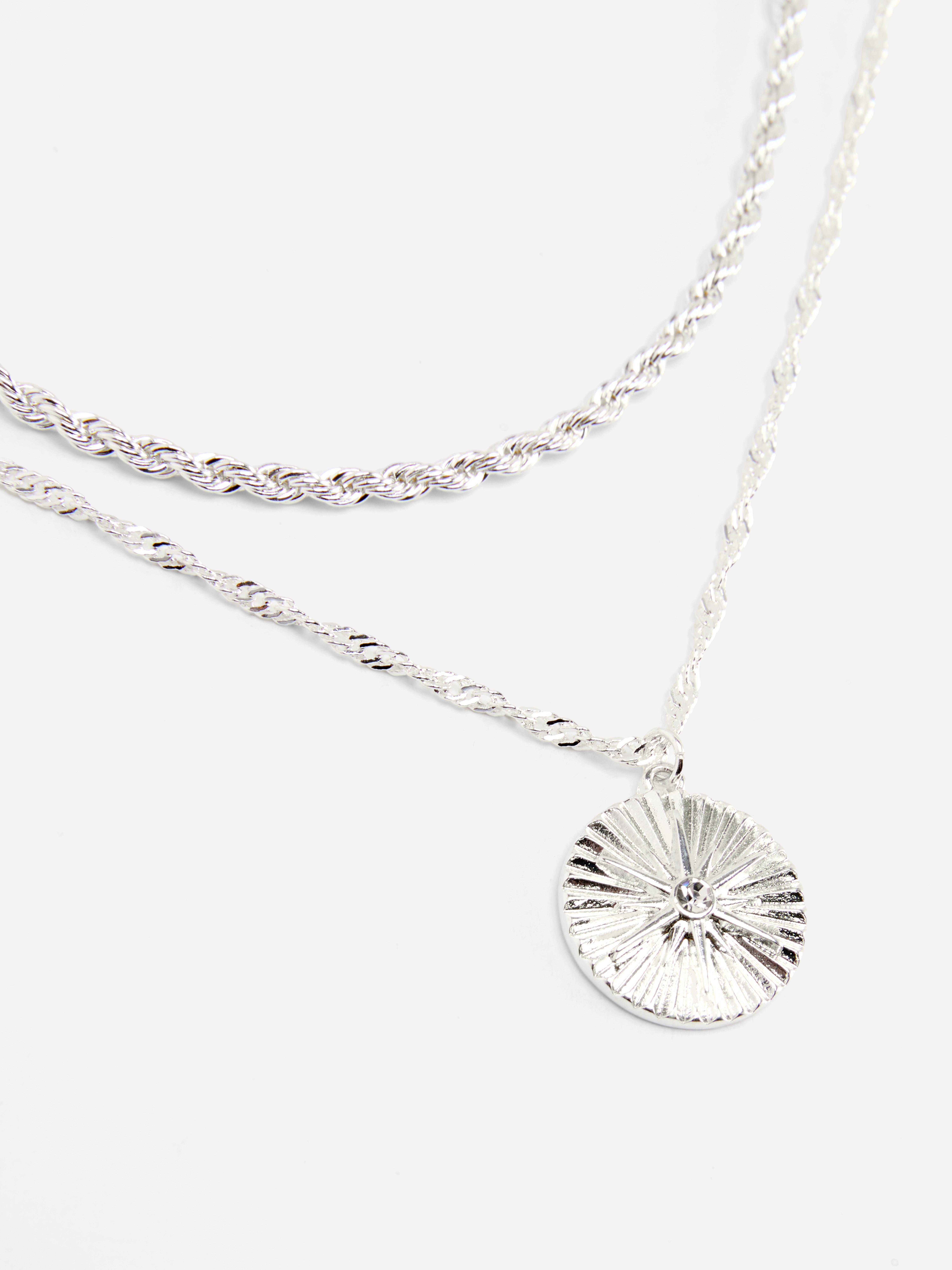 Collier double rang à pendentif disque The Edit