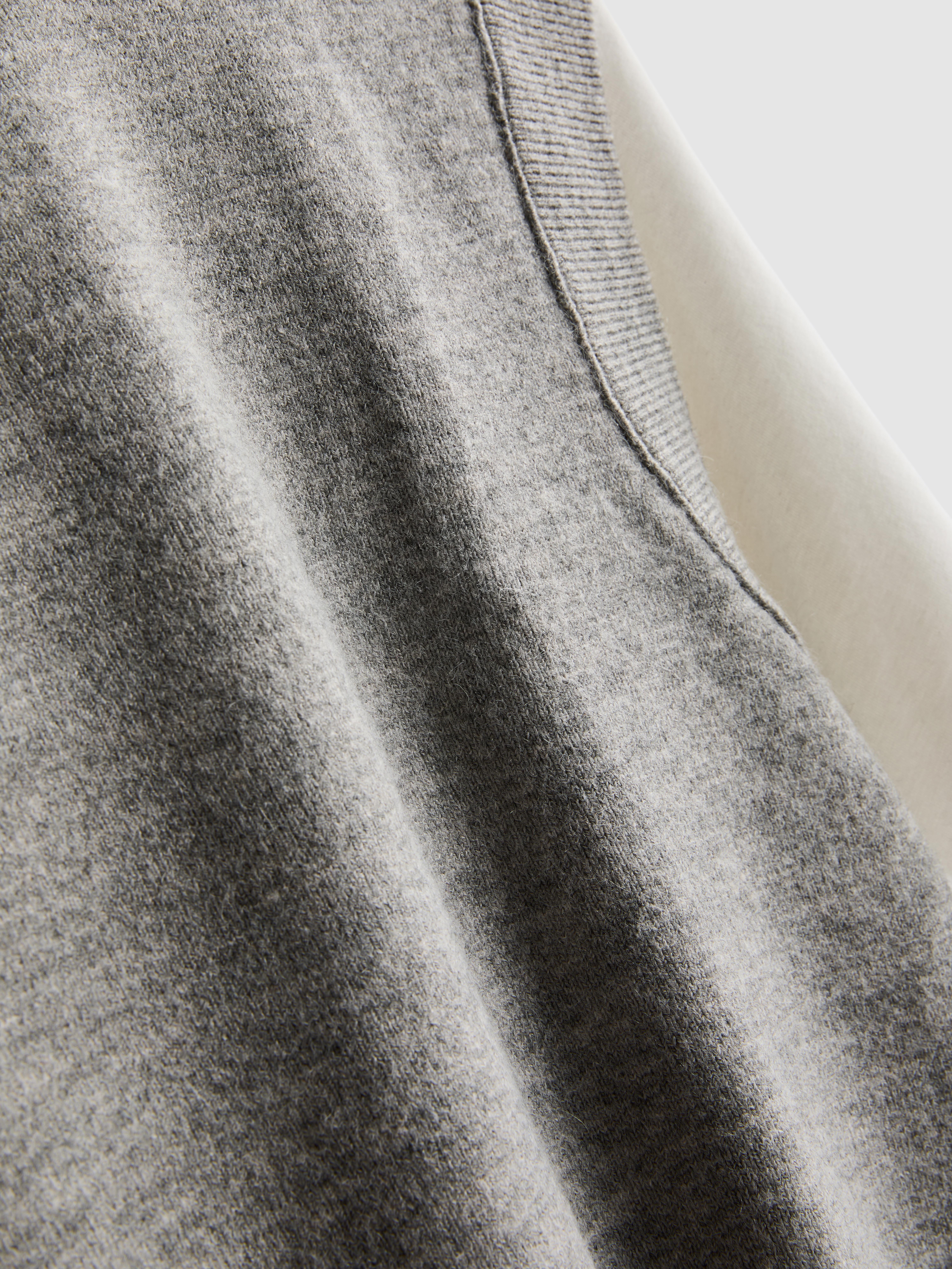 Women's Gray 2 1 Knitted Vest Top