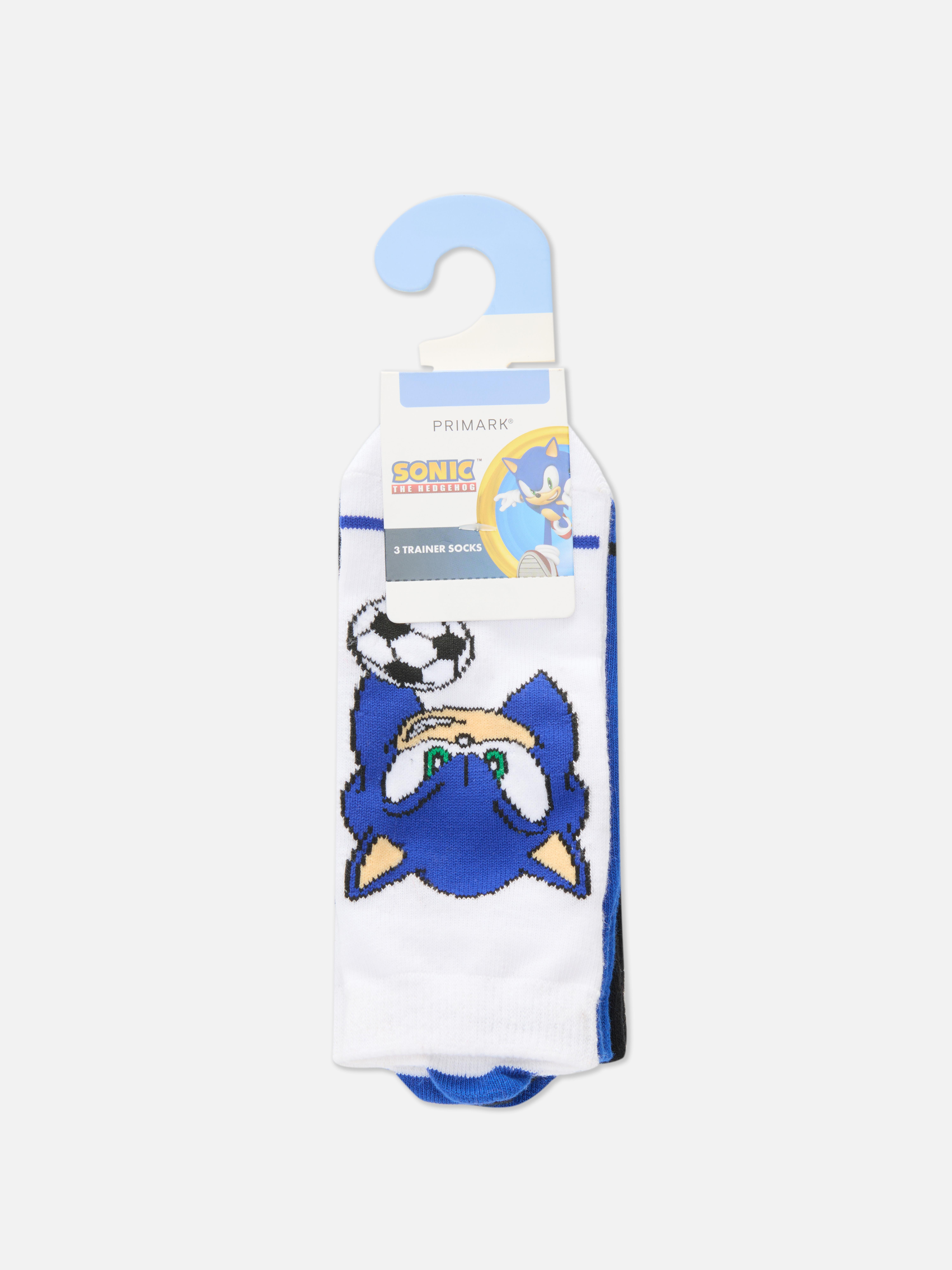 3pk Sonic The Hedgehog Trainer Socks