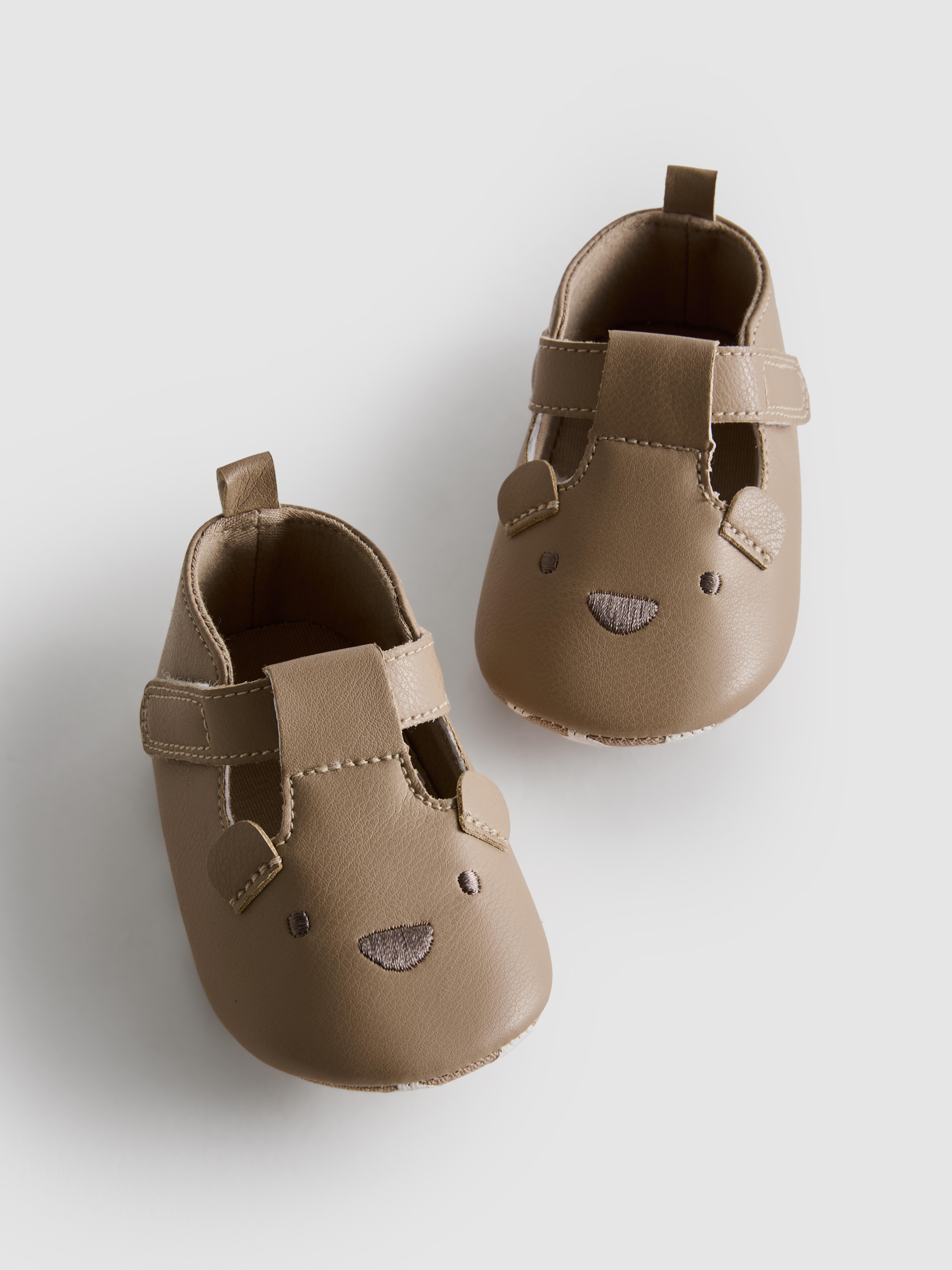 0-18mths | Newborn Bear T-Bar Shoes