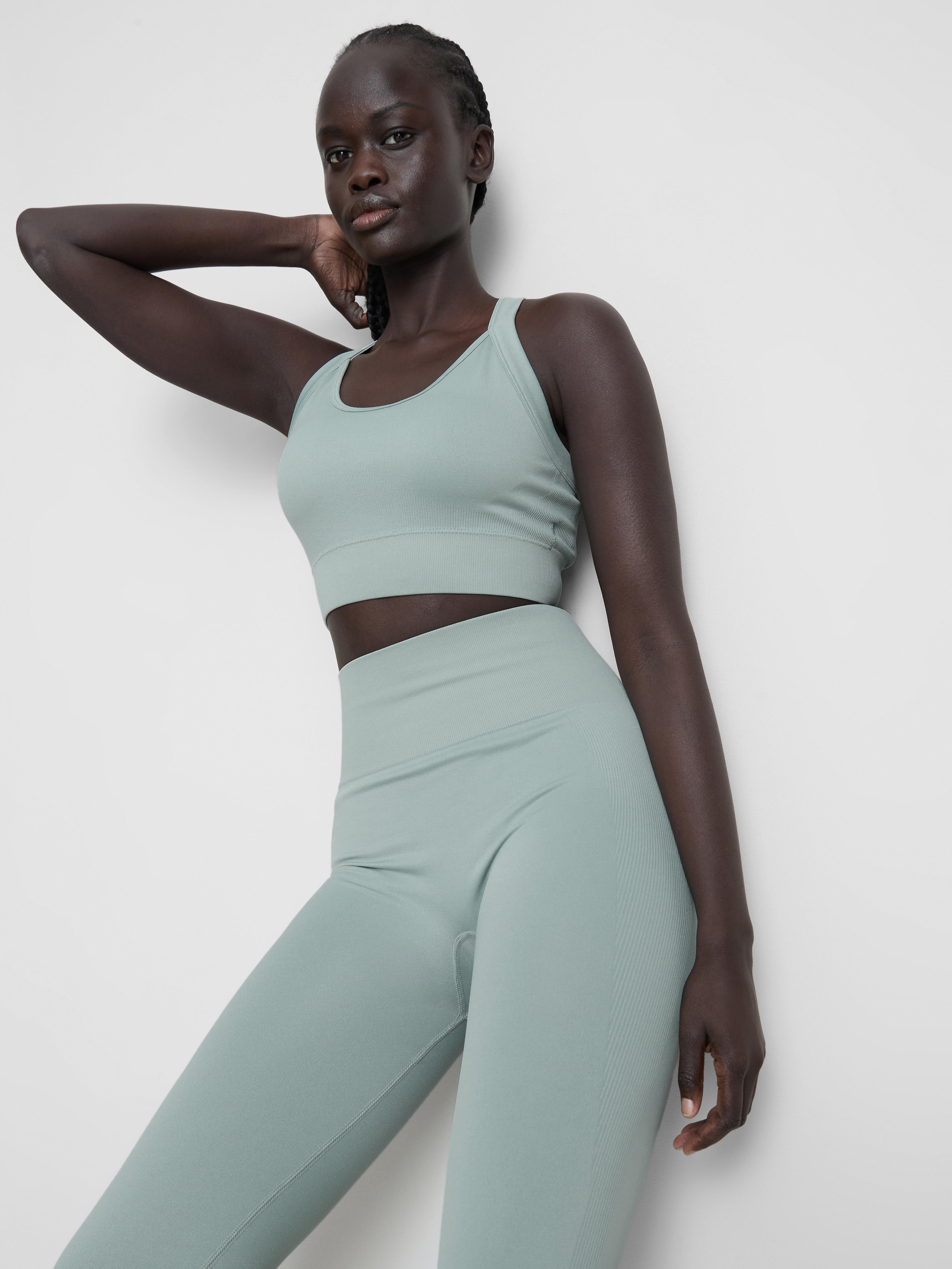 Women's Light Green Seamless Performance Crop Top