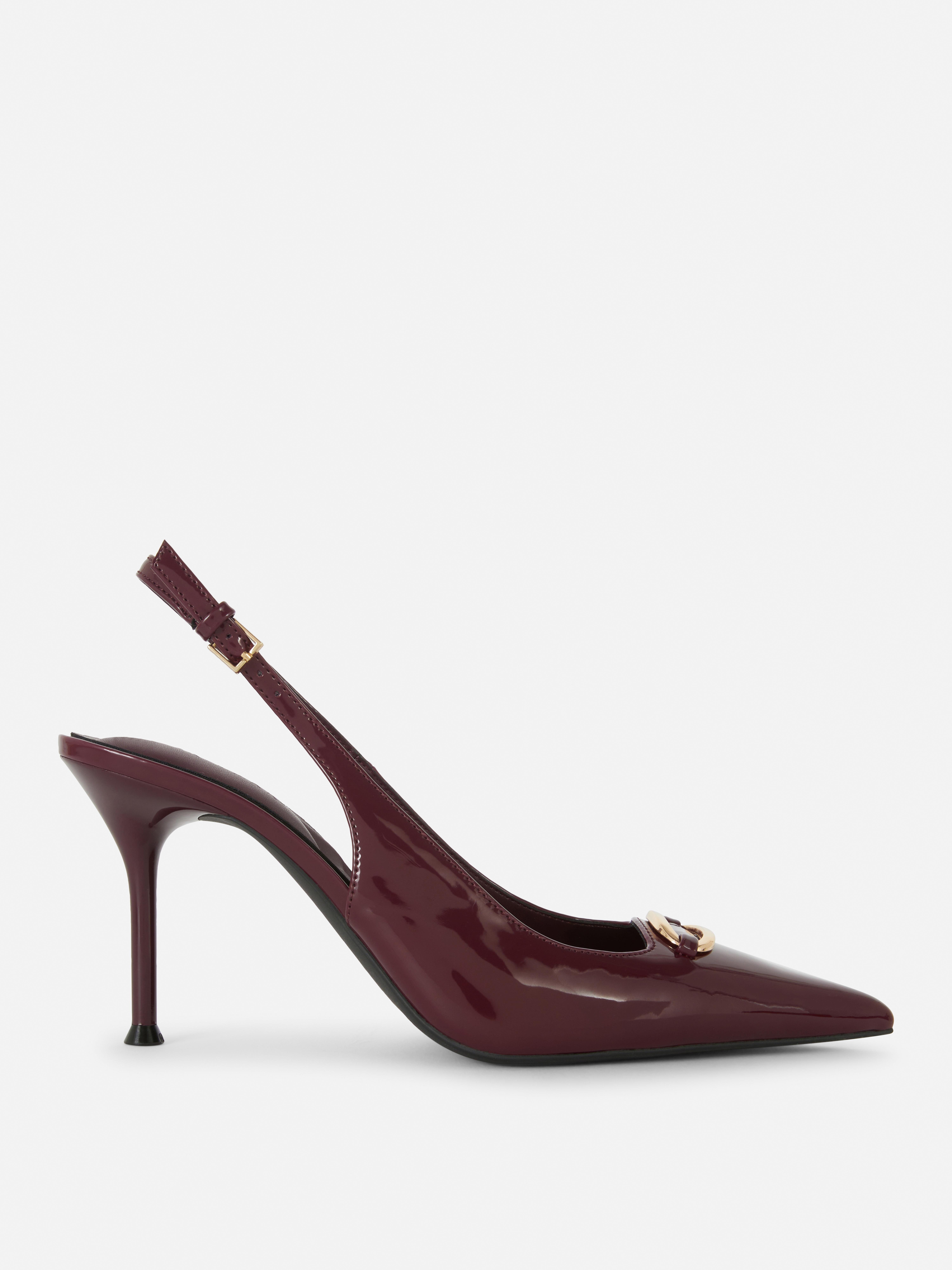 Zapatos de tacón destalonados con detalle metálico