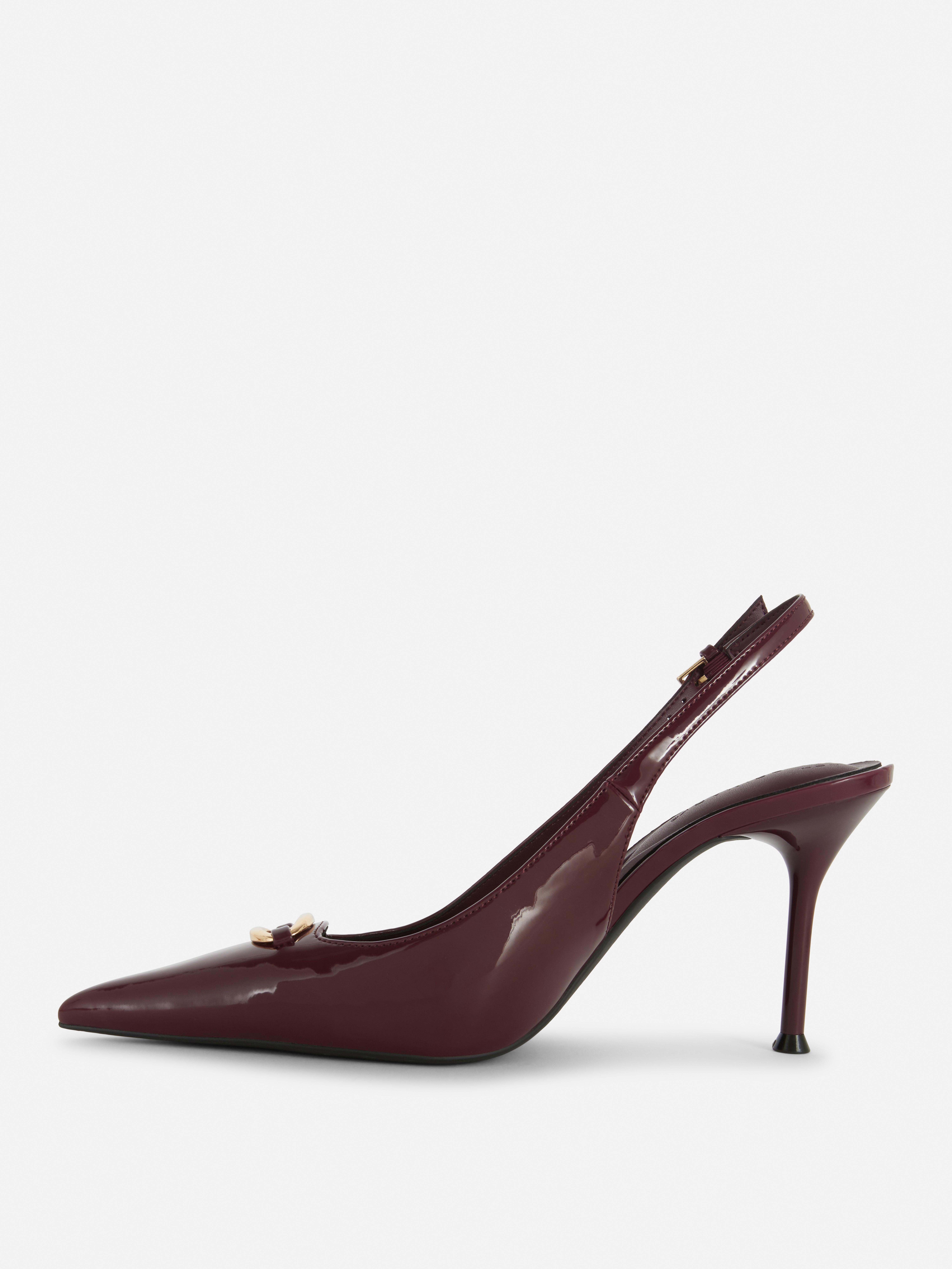 Metal Detail Slingback Heels