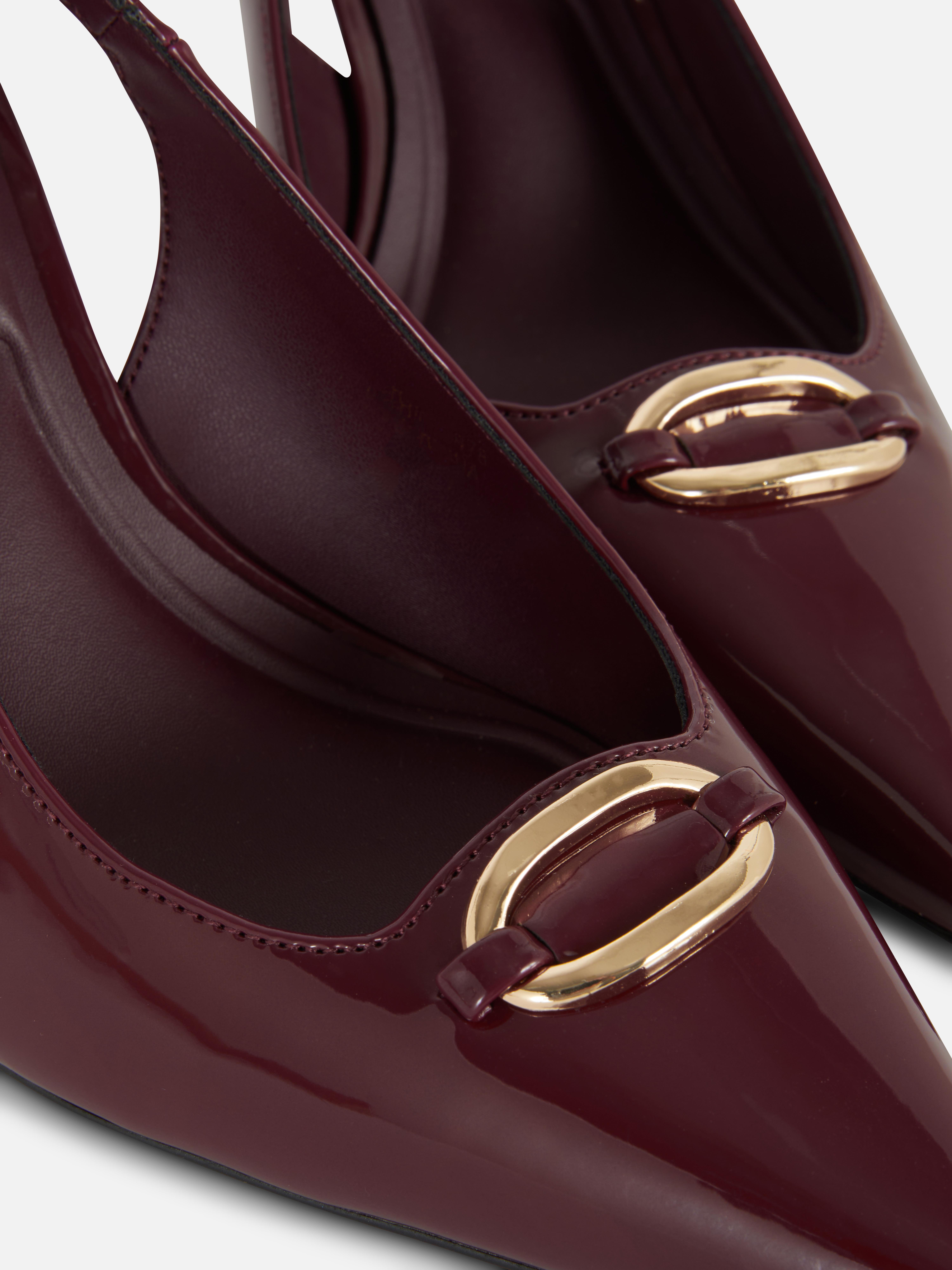 Metal Detail Slingback Heels