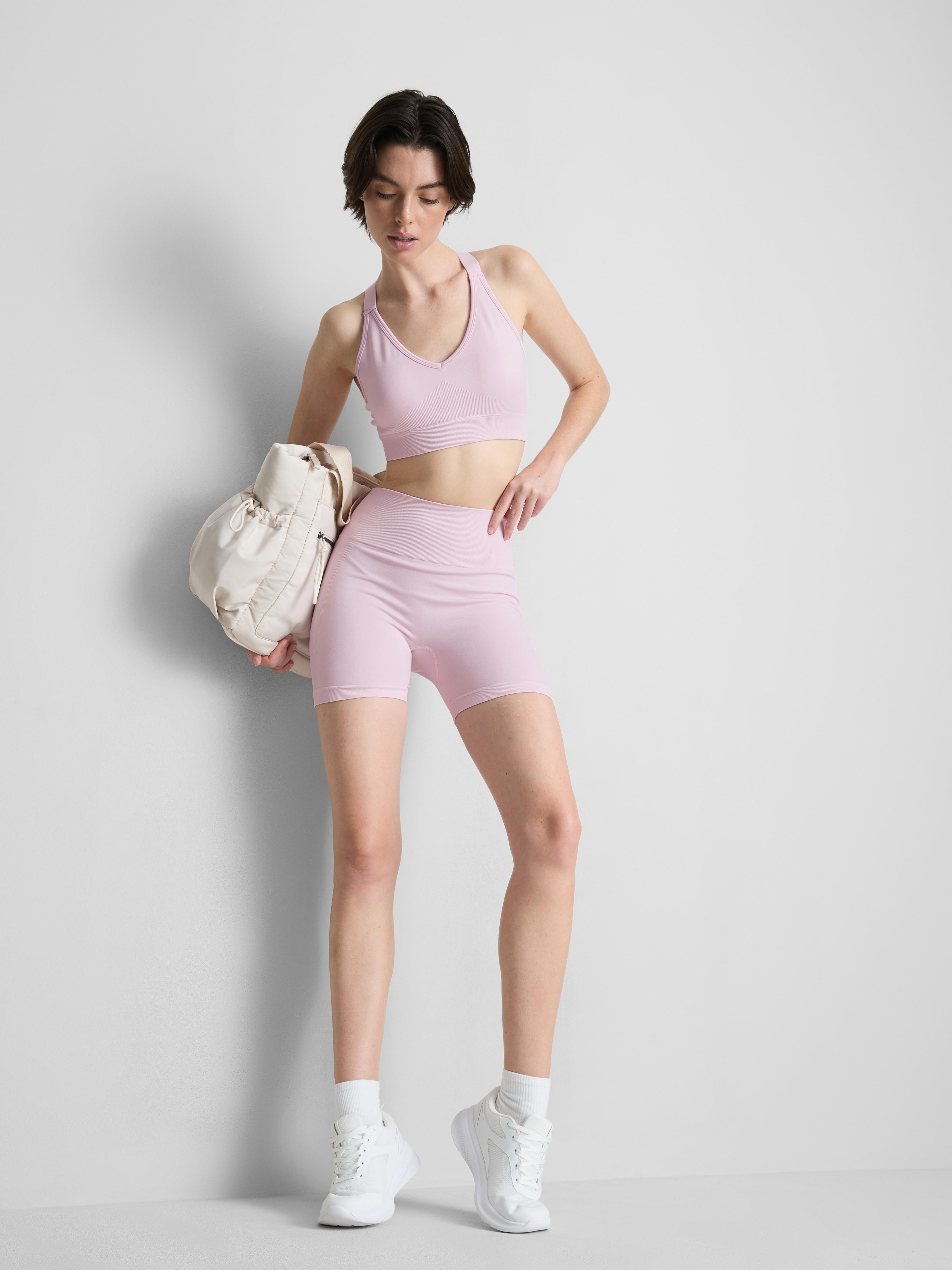 Pantalones cortos de yoga sin costuras Rosa