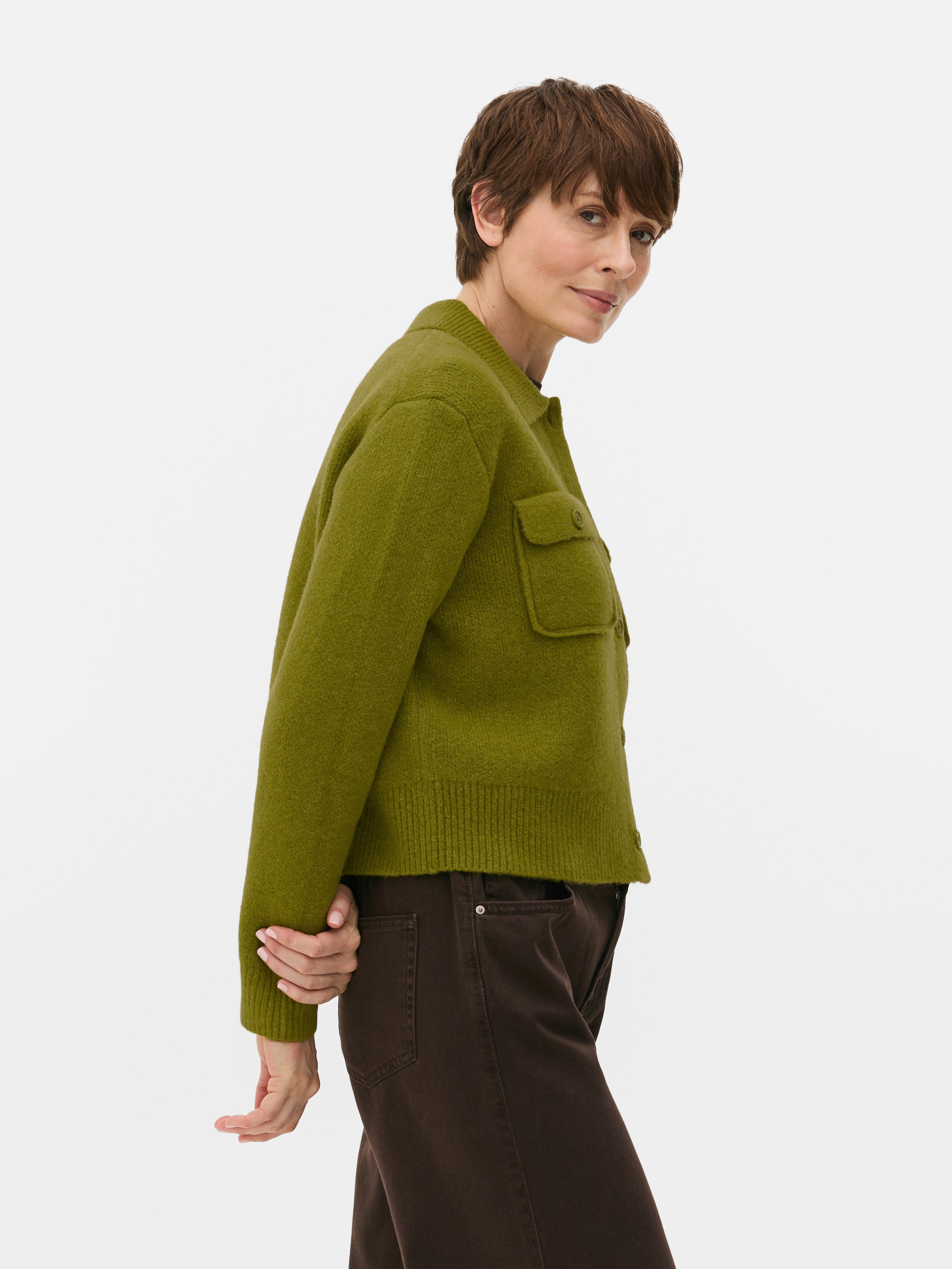 Knitted Double Pocket Shacket