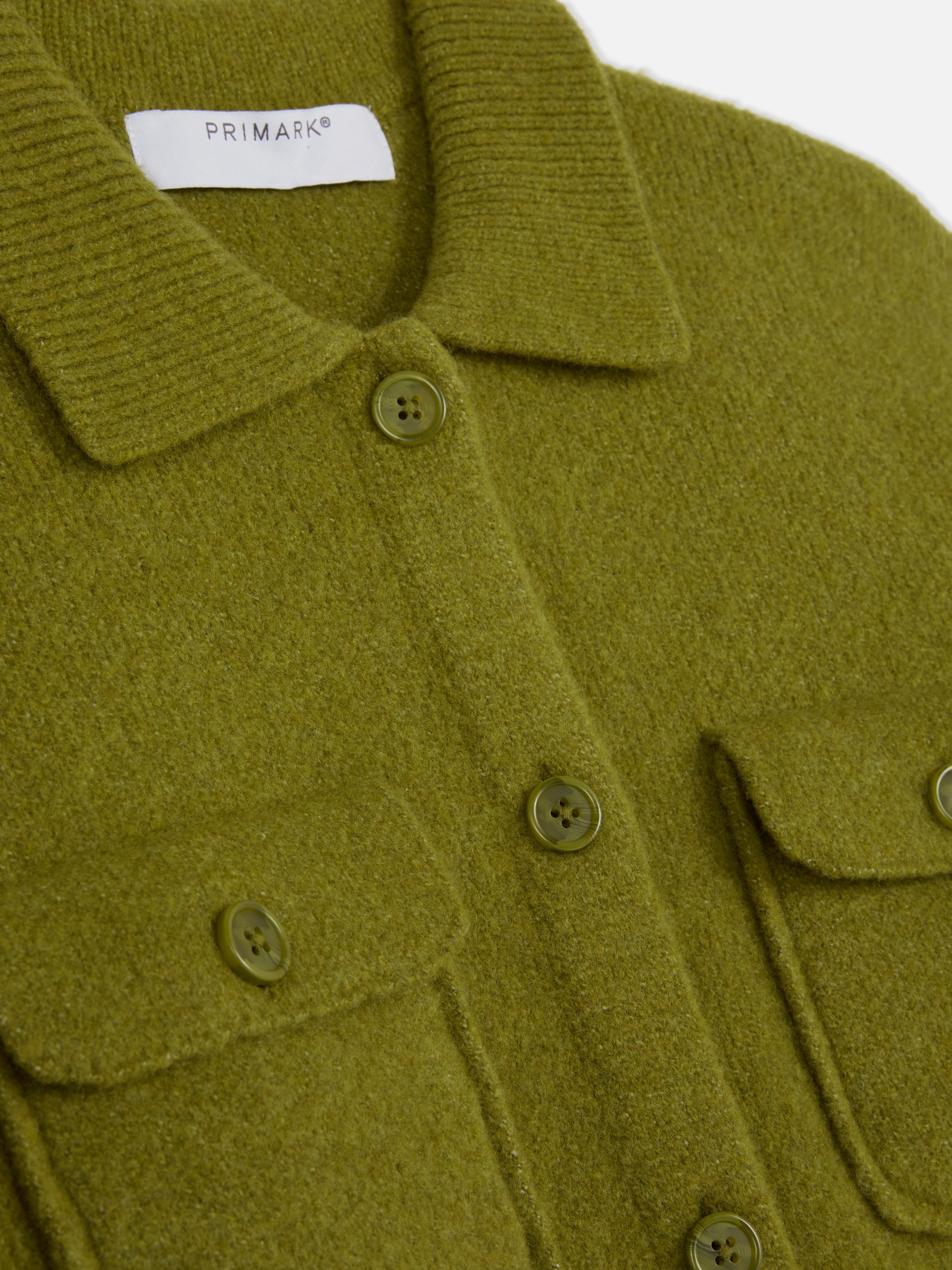 Knitted Double Pocket Shacket