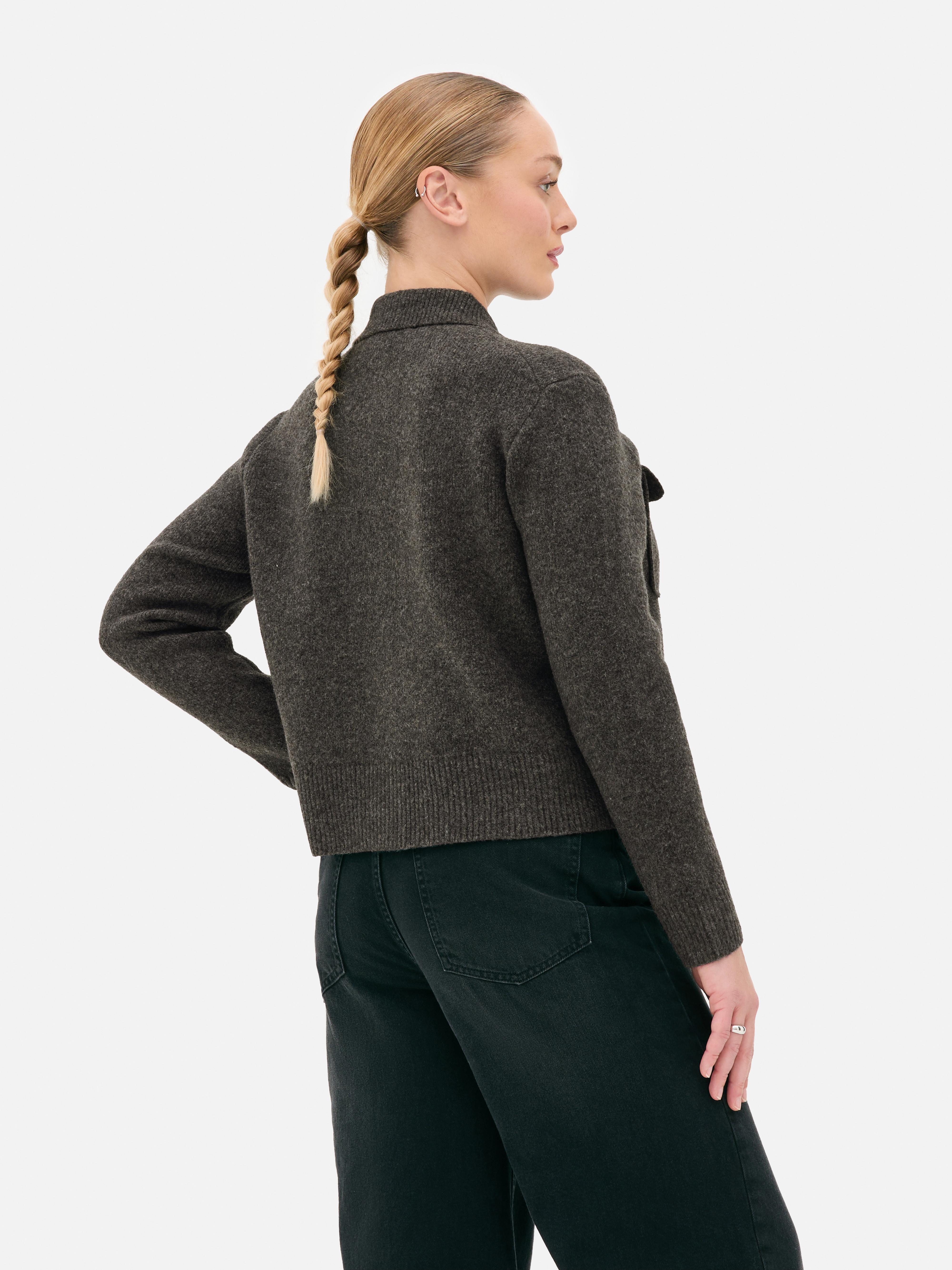 Camisa-chaqueta de punto con dos bolsillos