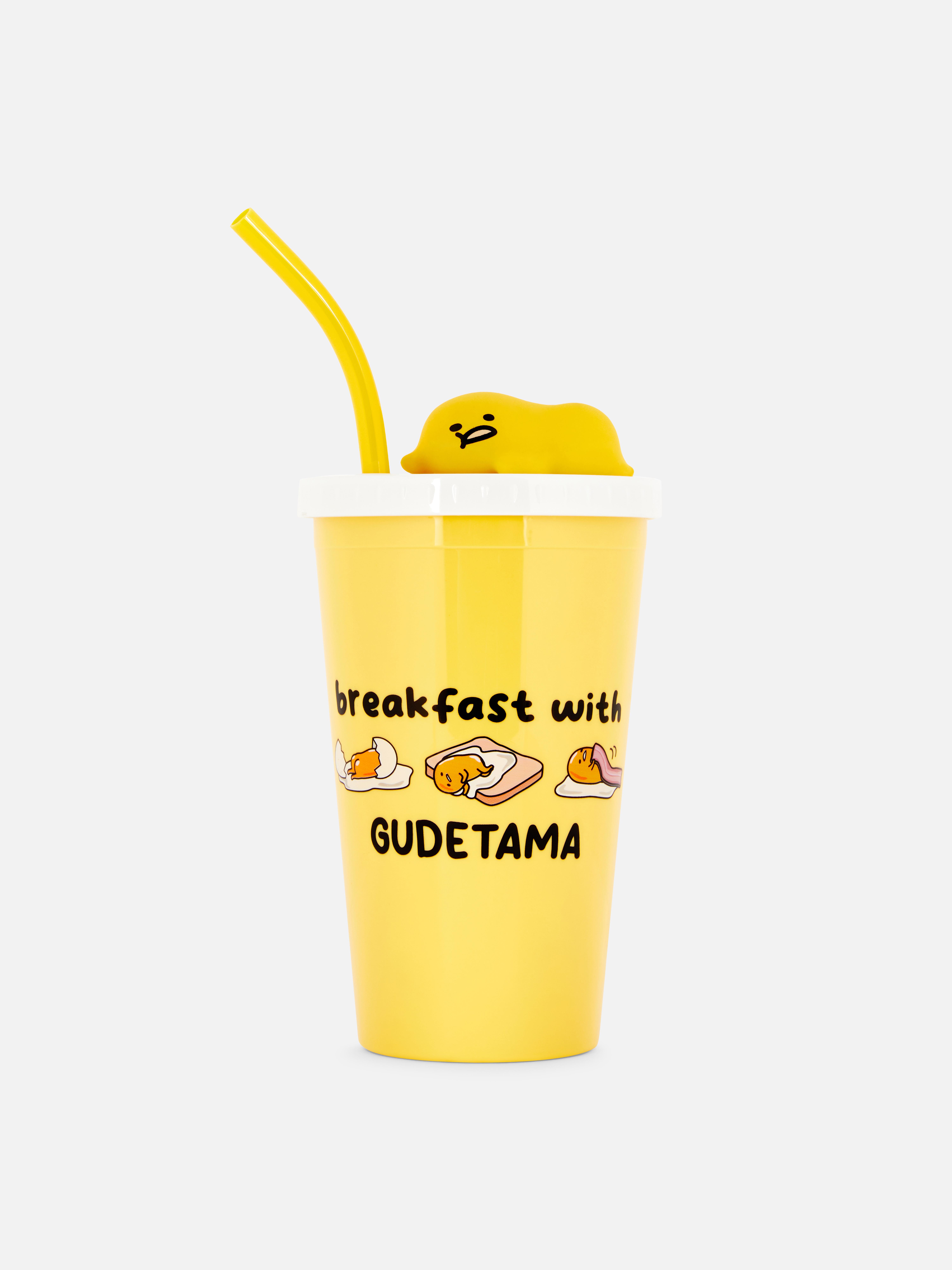 Gudetama ivópohár szívószállal