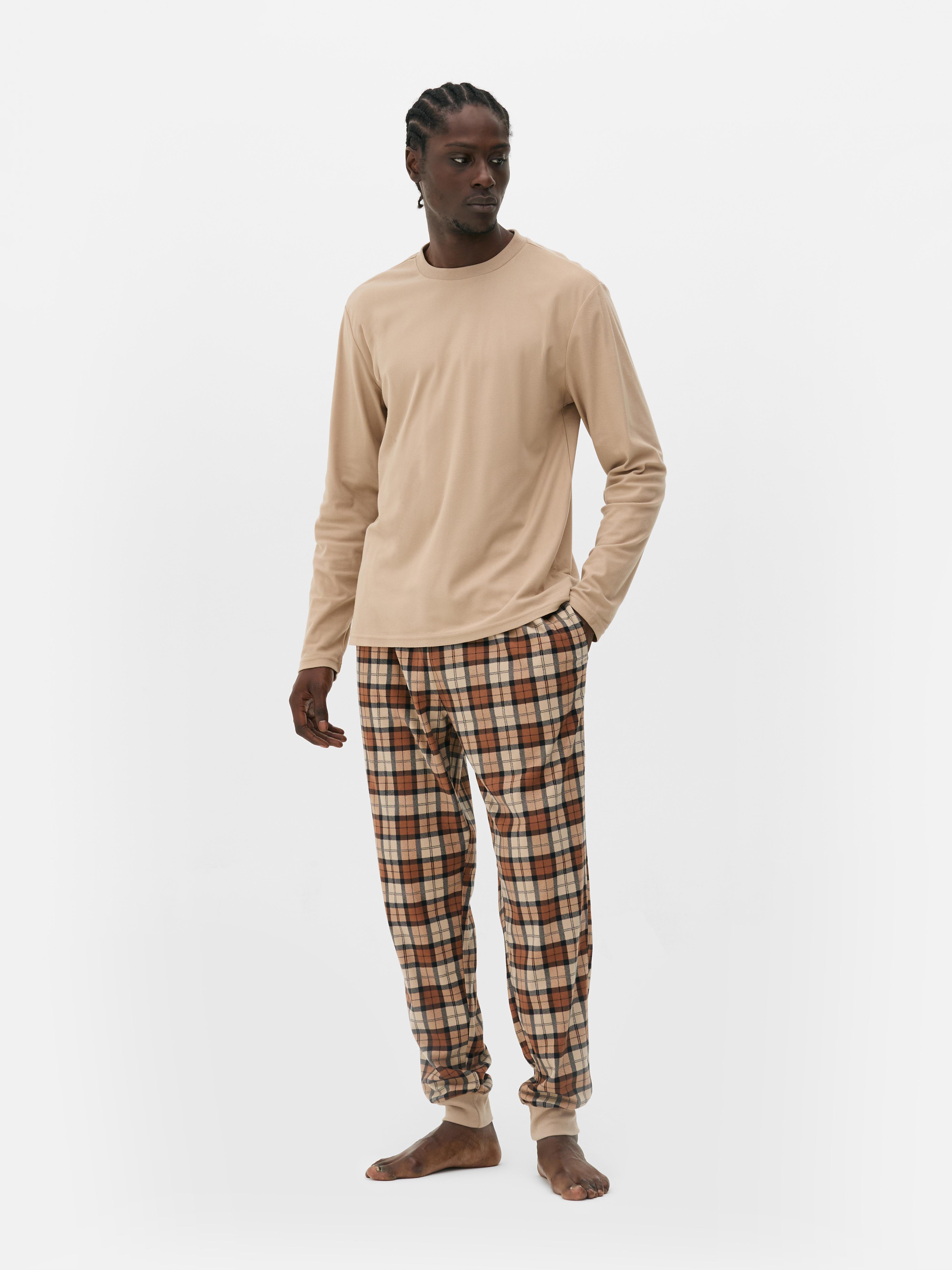 Lange pyjama met ruitpatroon