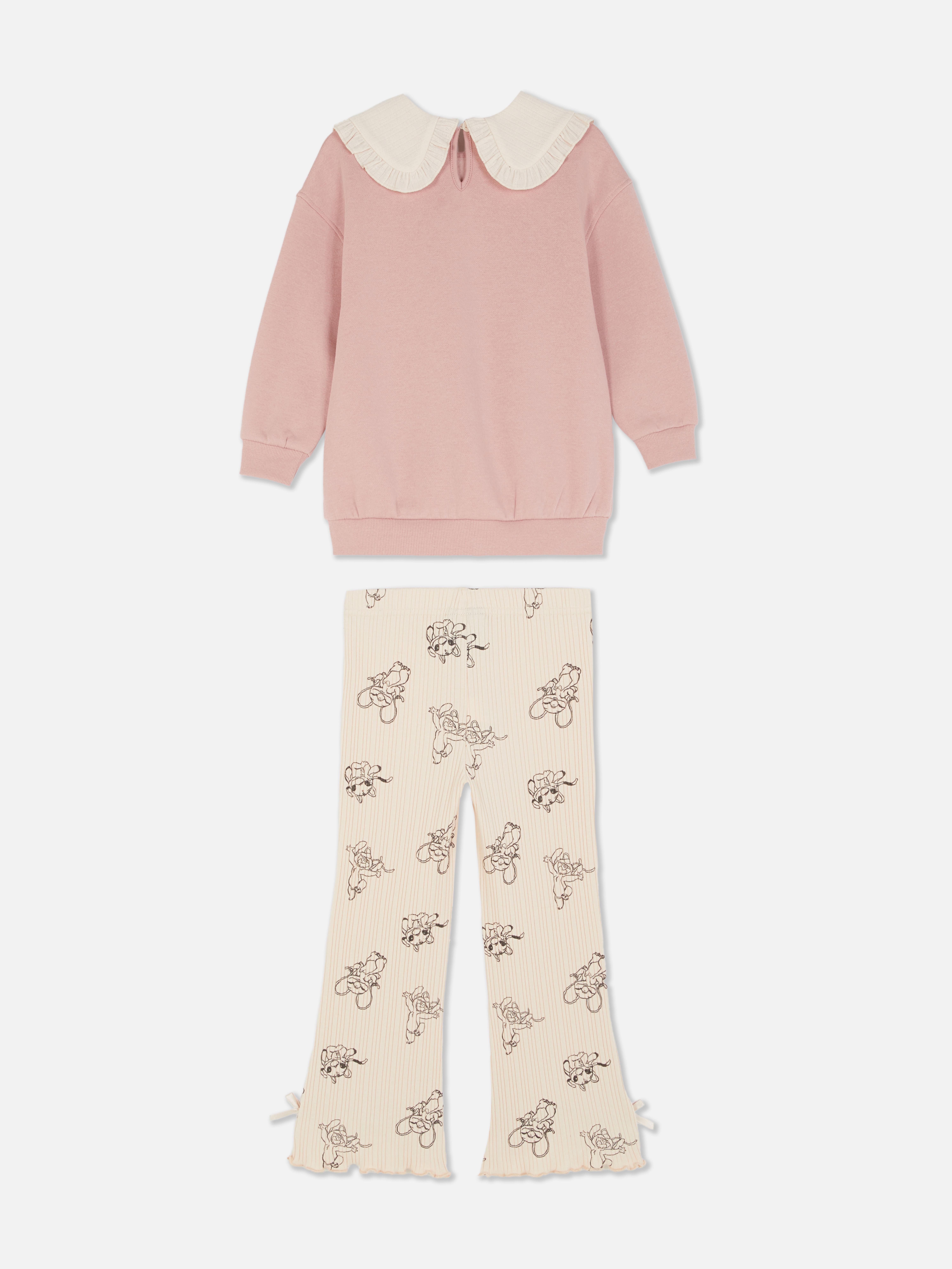 1.5-8yrs | Disney’s Stitch Angel Collared Sweatshirt and Flare Leggings Set