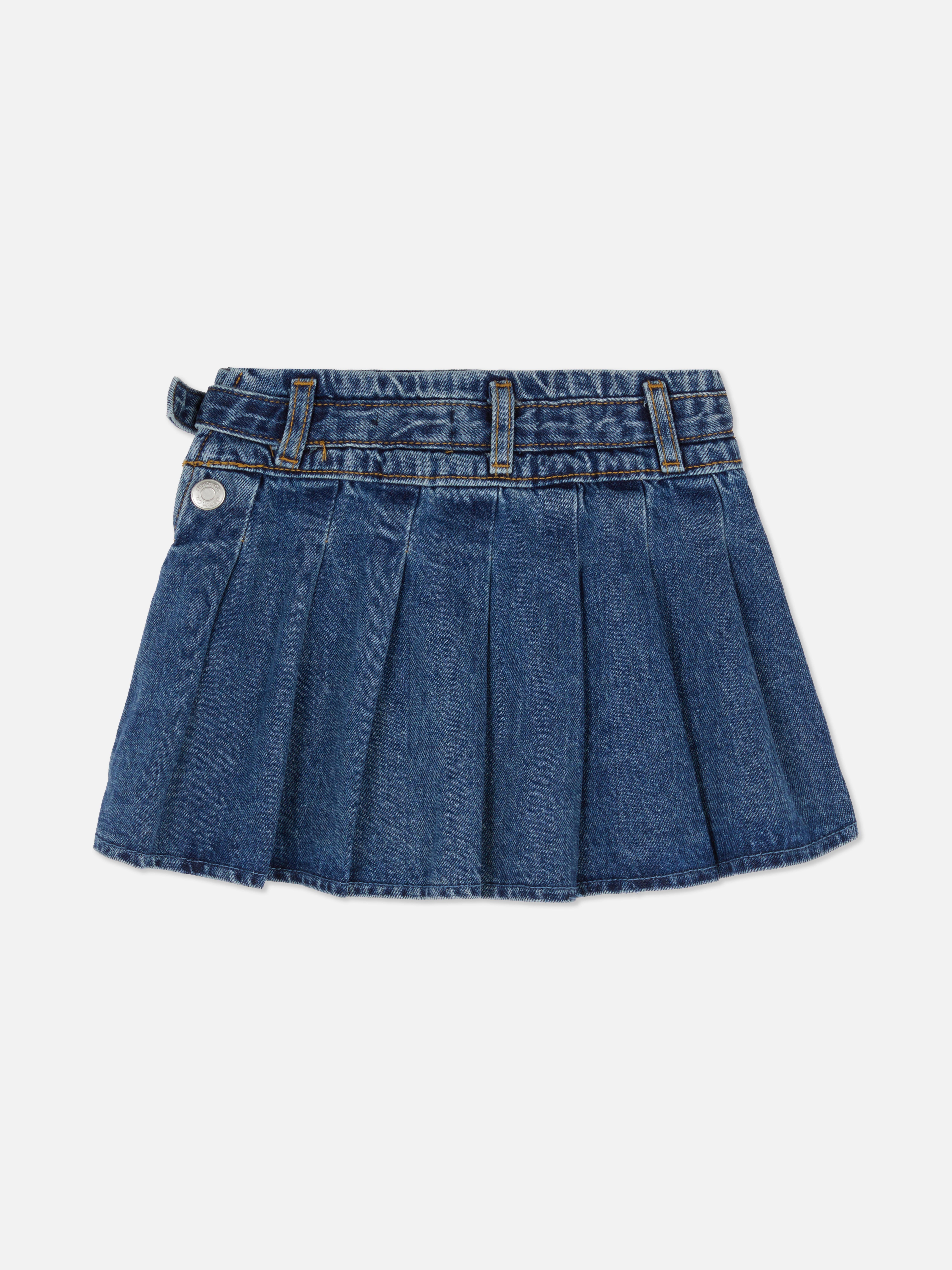 スカート PLEATED DENIM SKIRT BOX PLEAT DENIM SKIRT - Black | ZARA United States