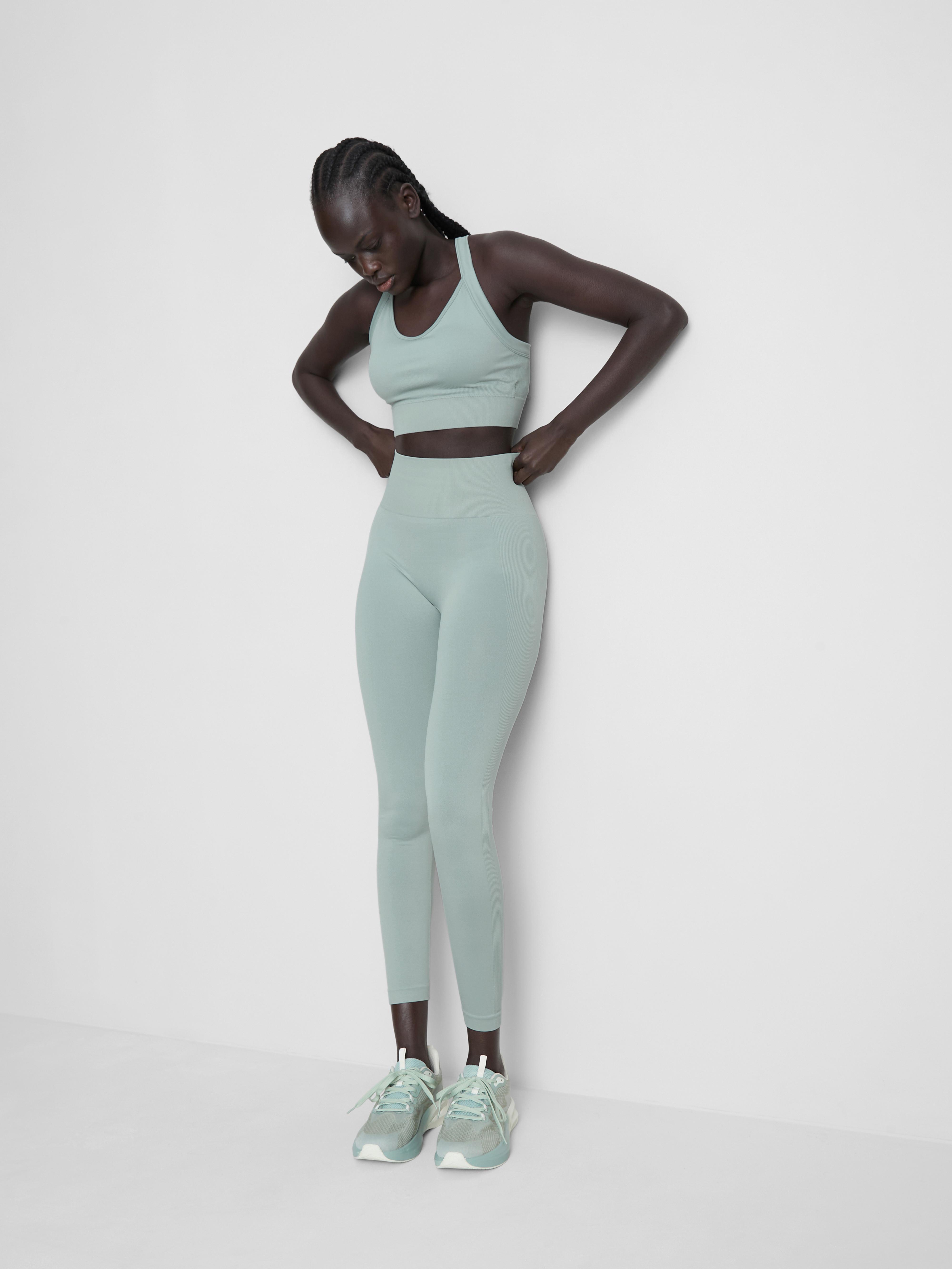 Women's Light Green Seamless Workout Leggings