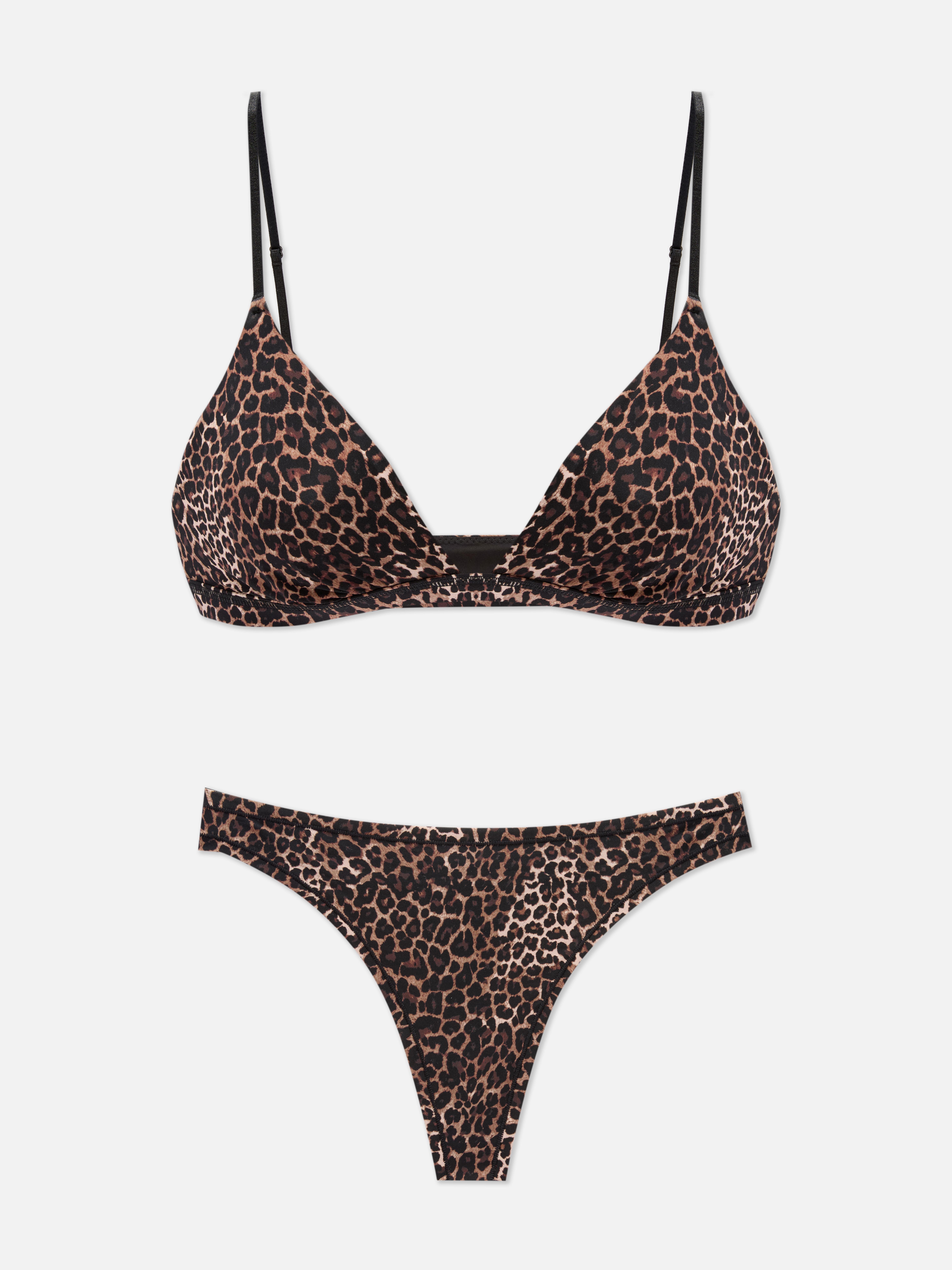 Set de ropa interior de triángulos de leopardo