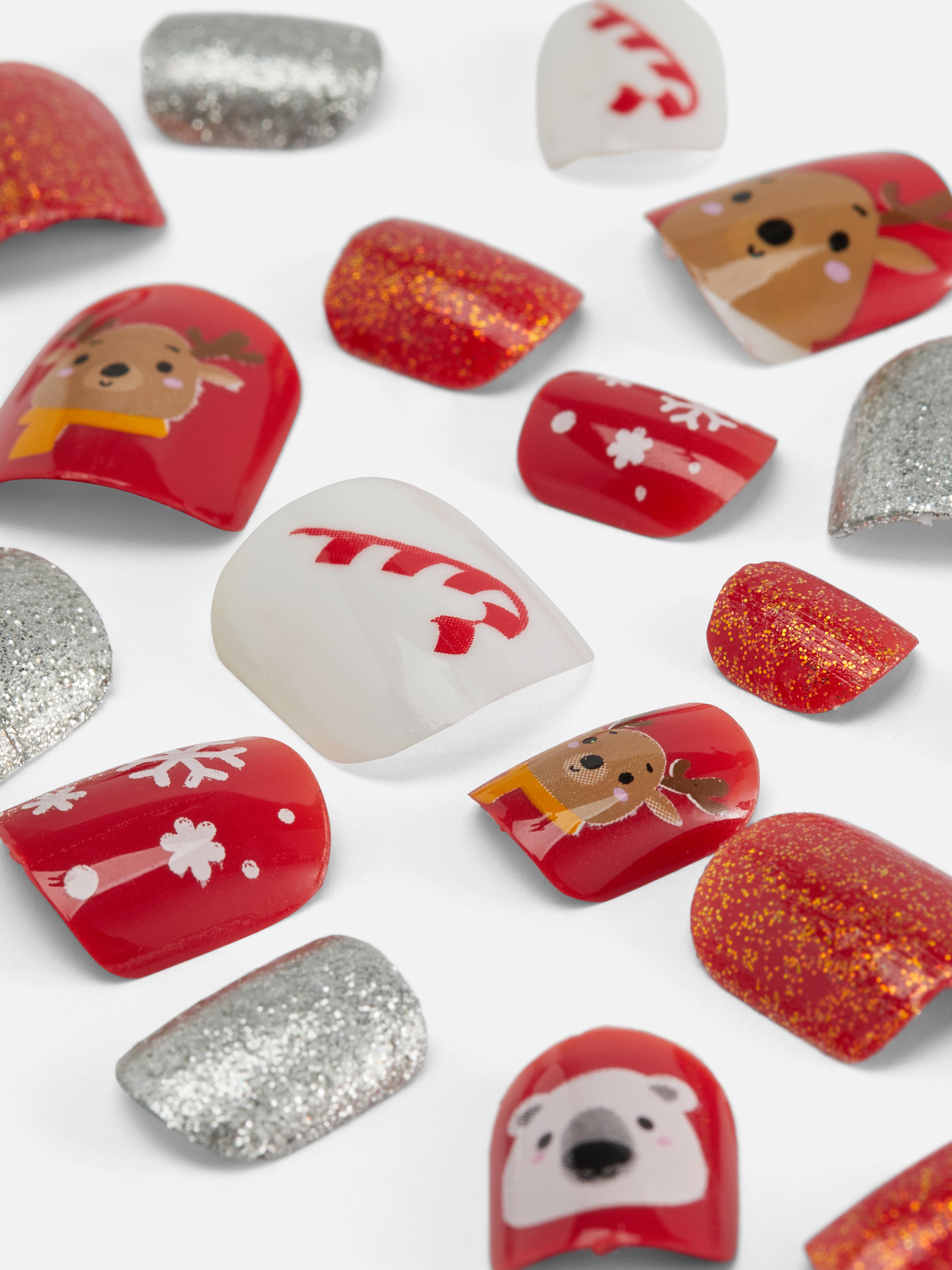 PS... Mini Plaknagels met kerstthema
