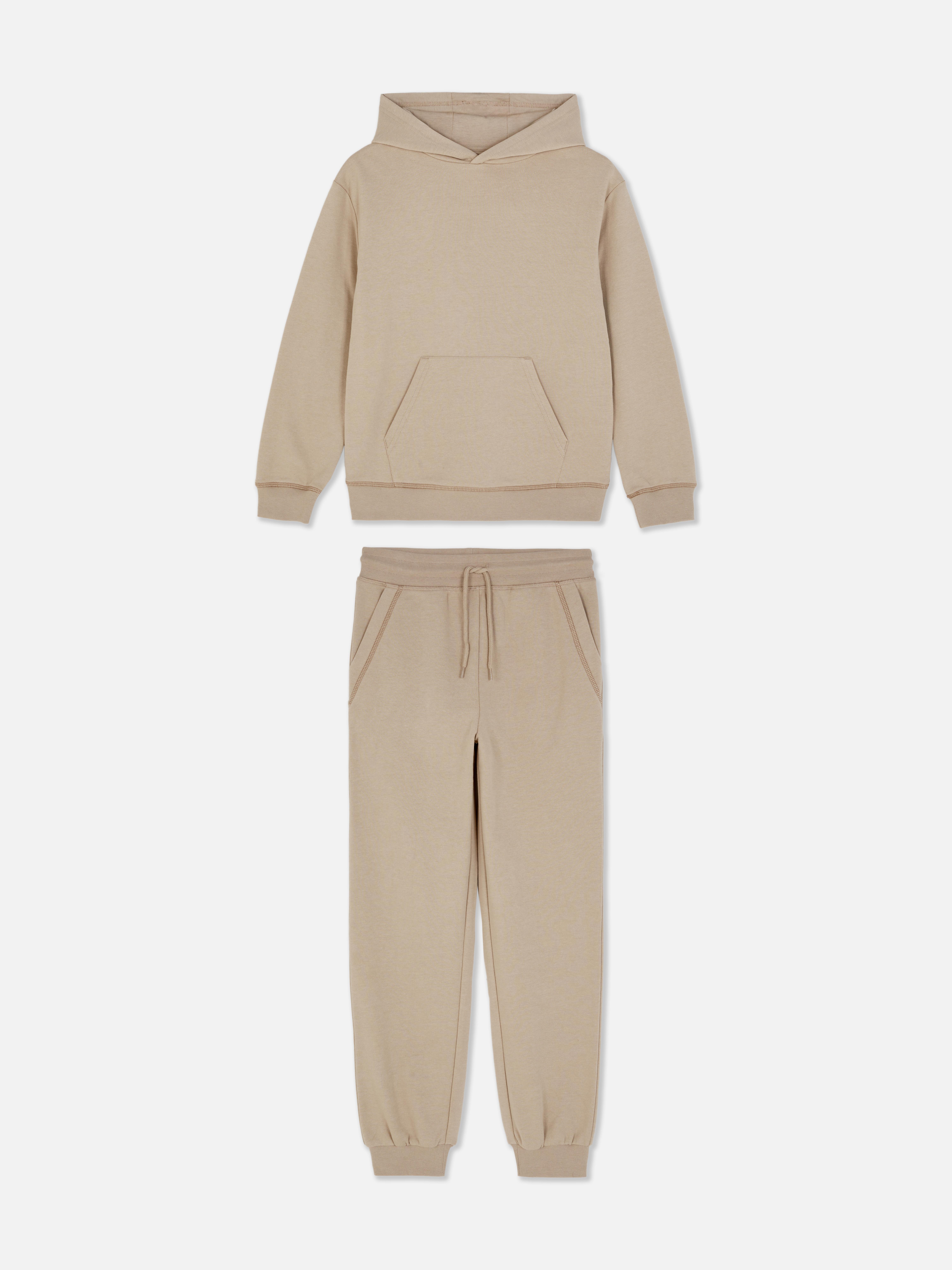 Hoodie und Jogginghose mit Bündchen im Set