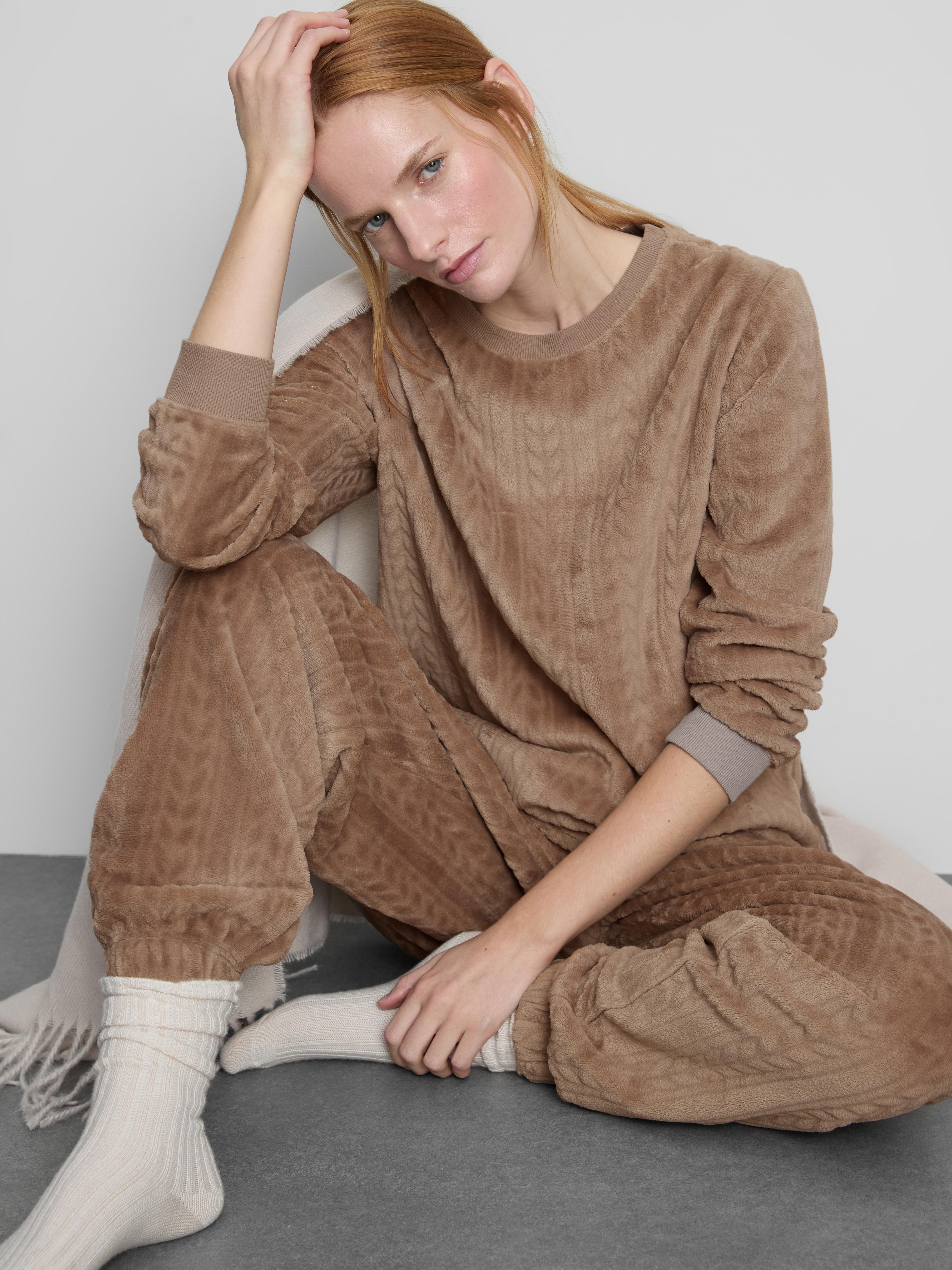 Printed Plush Pyjama Set