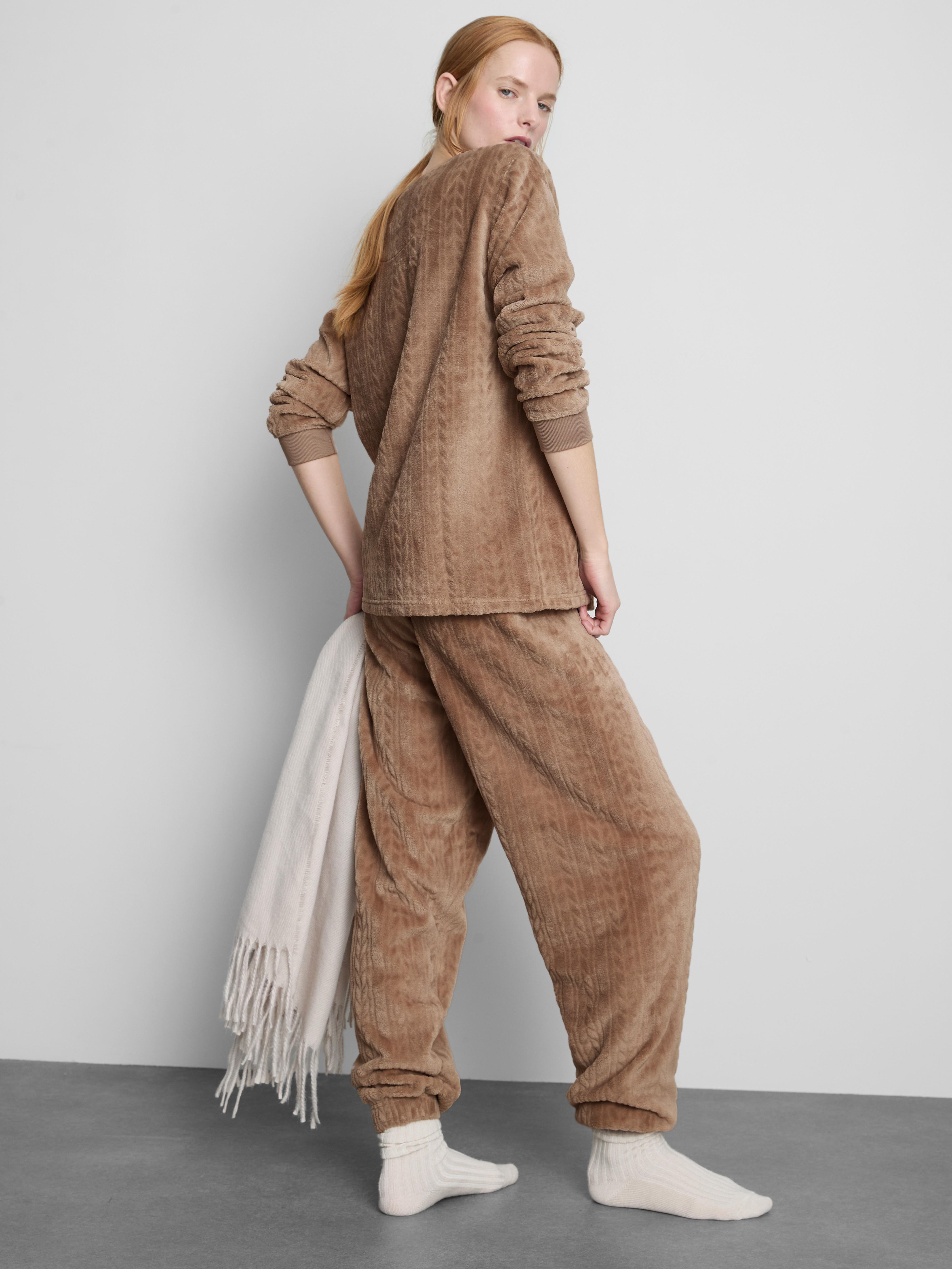 Printed Plush Pyjama Set