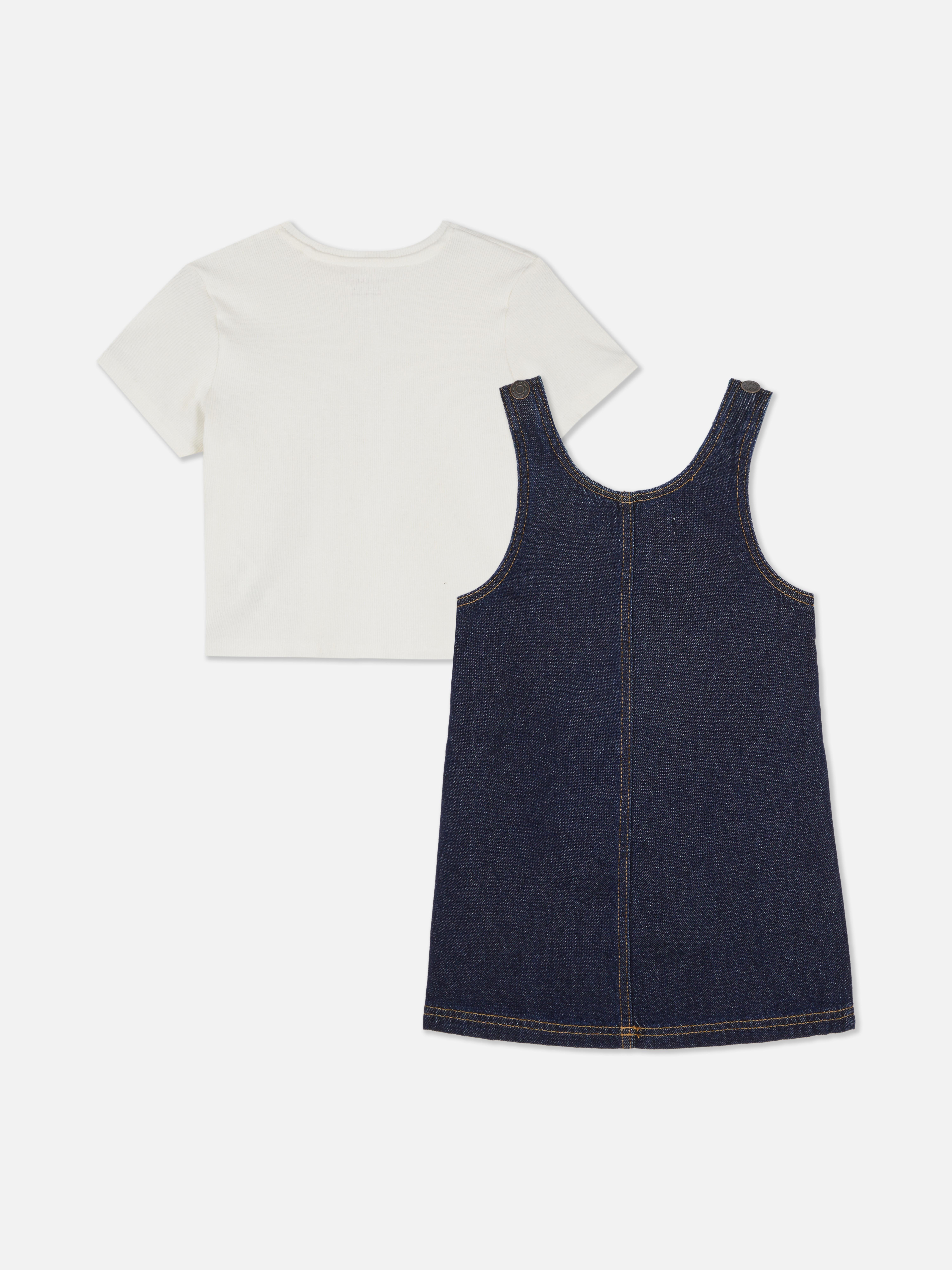 1.5-8yrs | T-Shirt and Denim Pinafore Dress Set