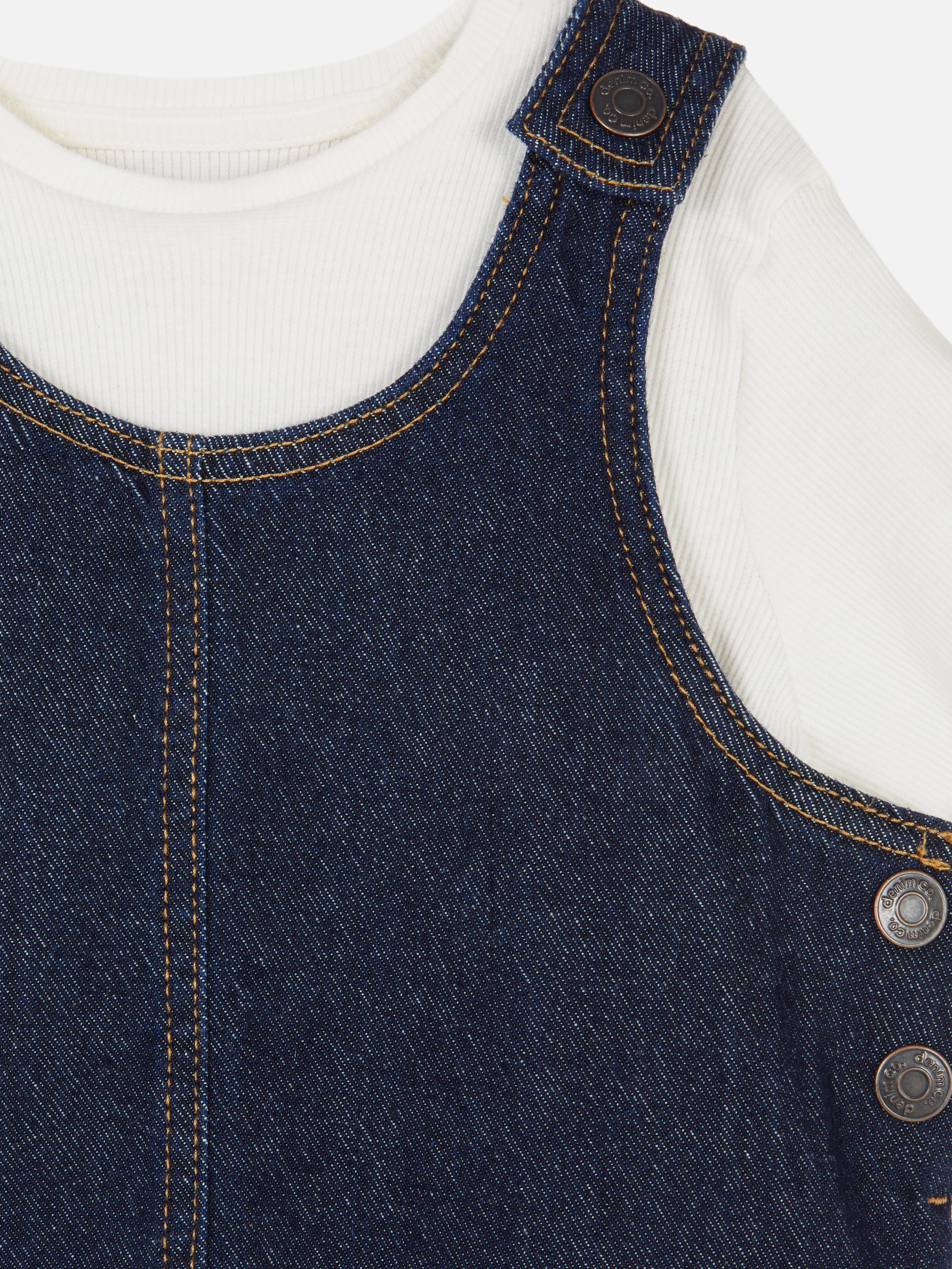 1.5-8yrs | T-Shirt and Denim Pinafore Dress Set