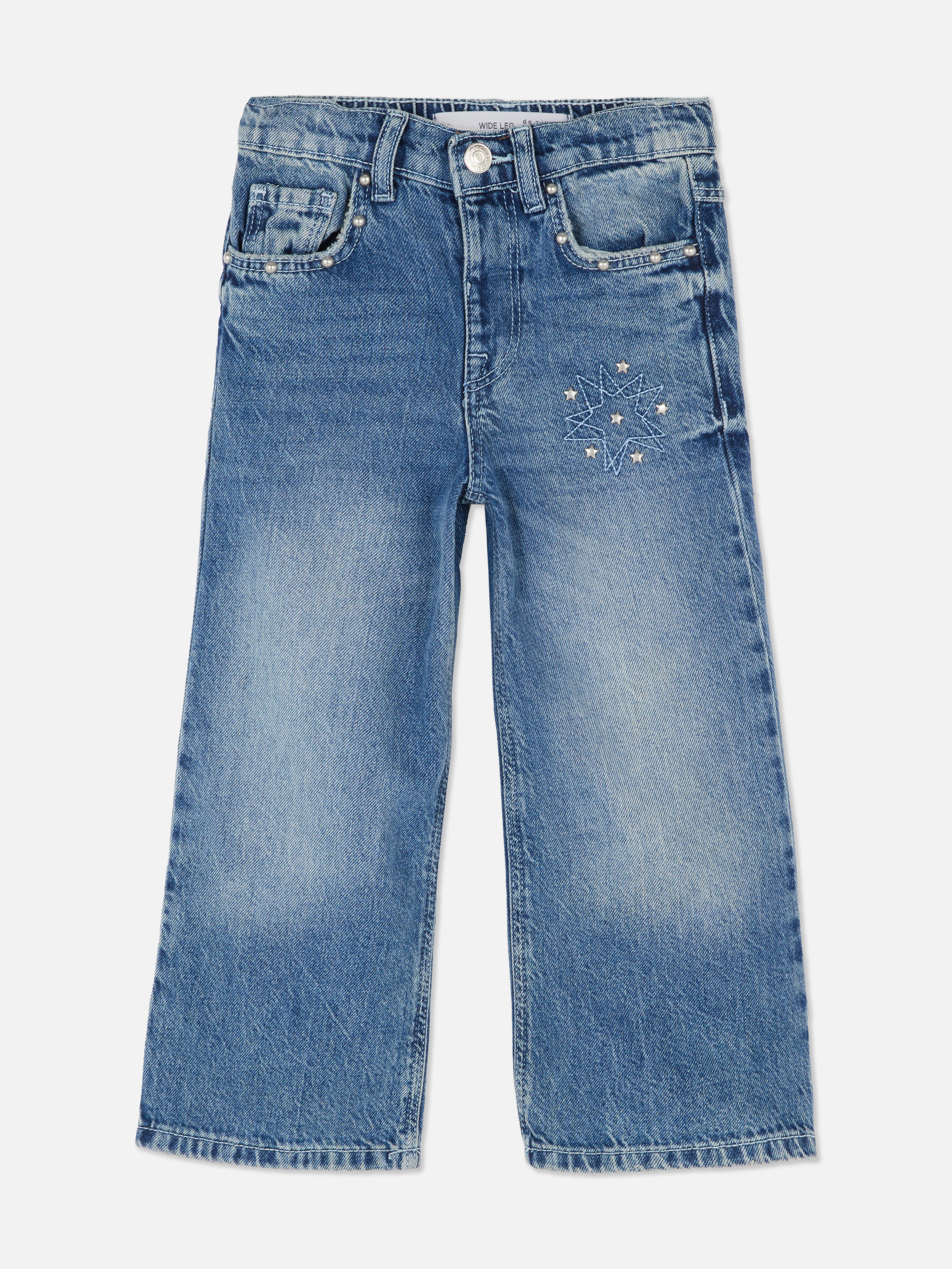 1,5–8 Jahre | Nietenbesetzte Jeans mit weitem Bein