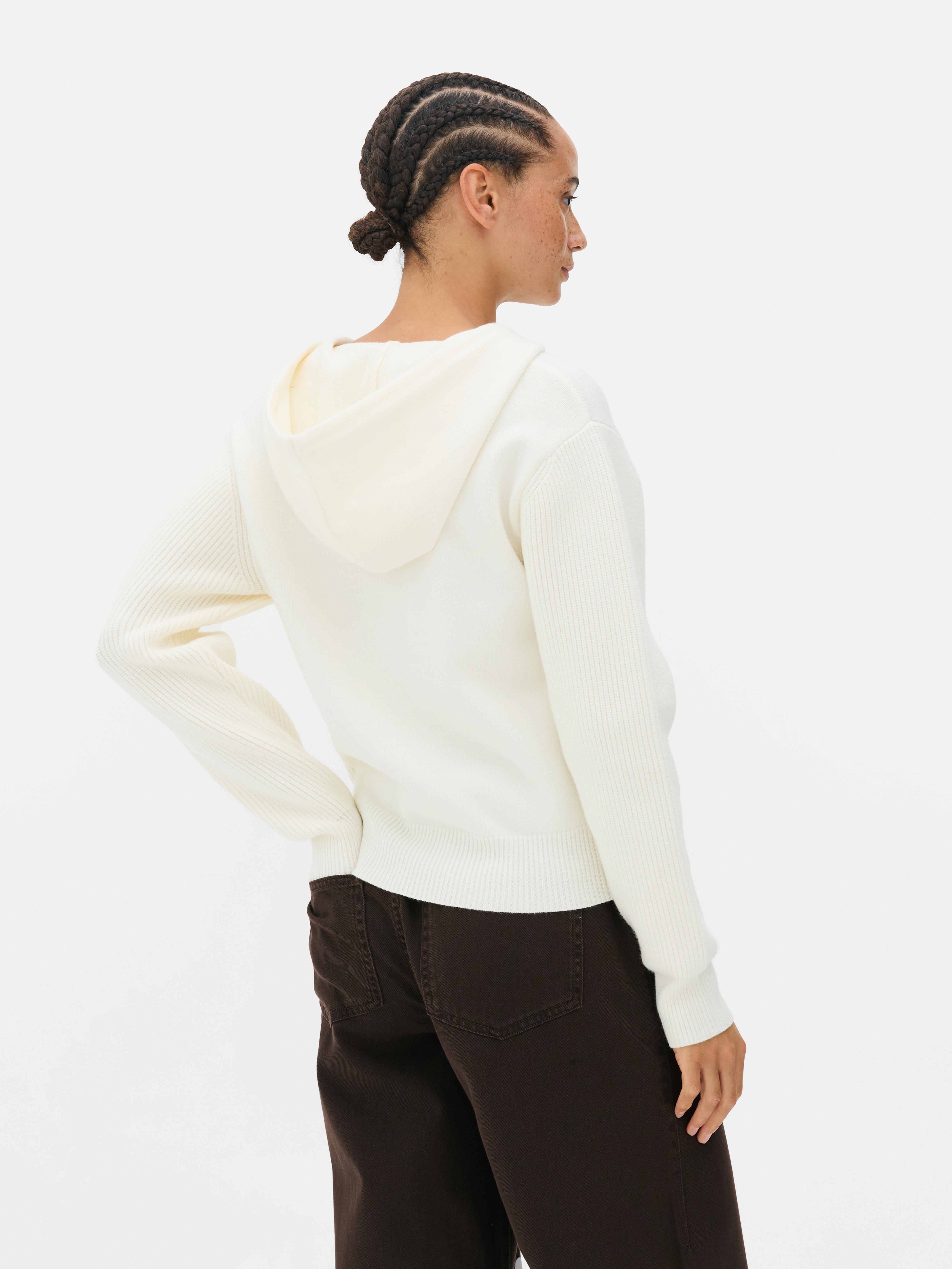 Felpa con cappuccio e mezza-zip compatta