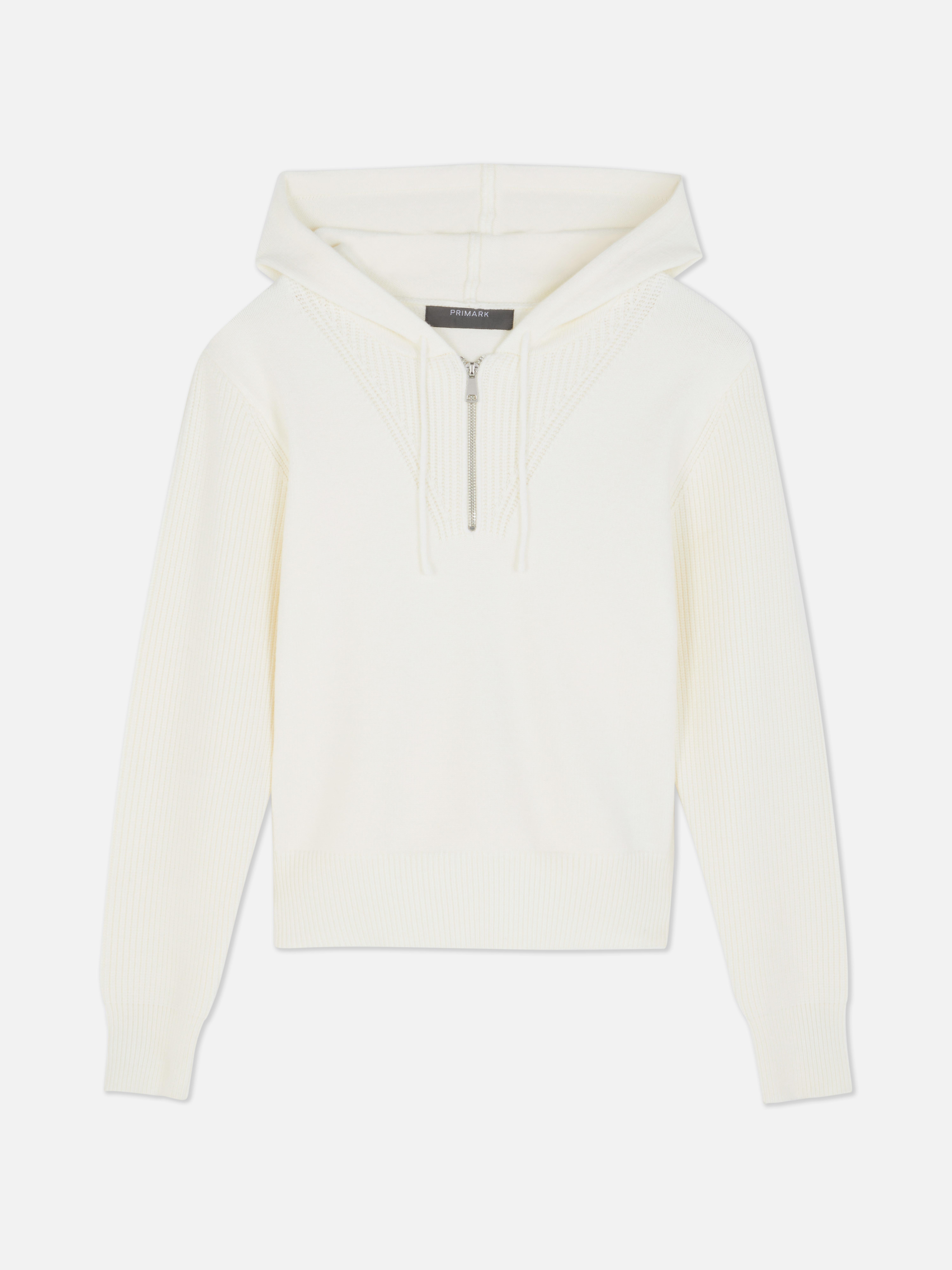Felpa con cappuccio e mezza-zip compatta