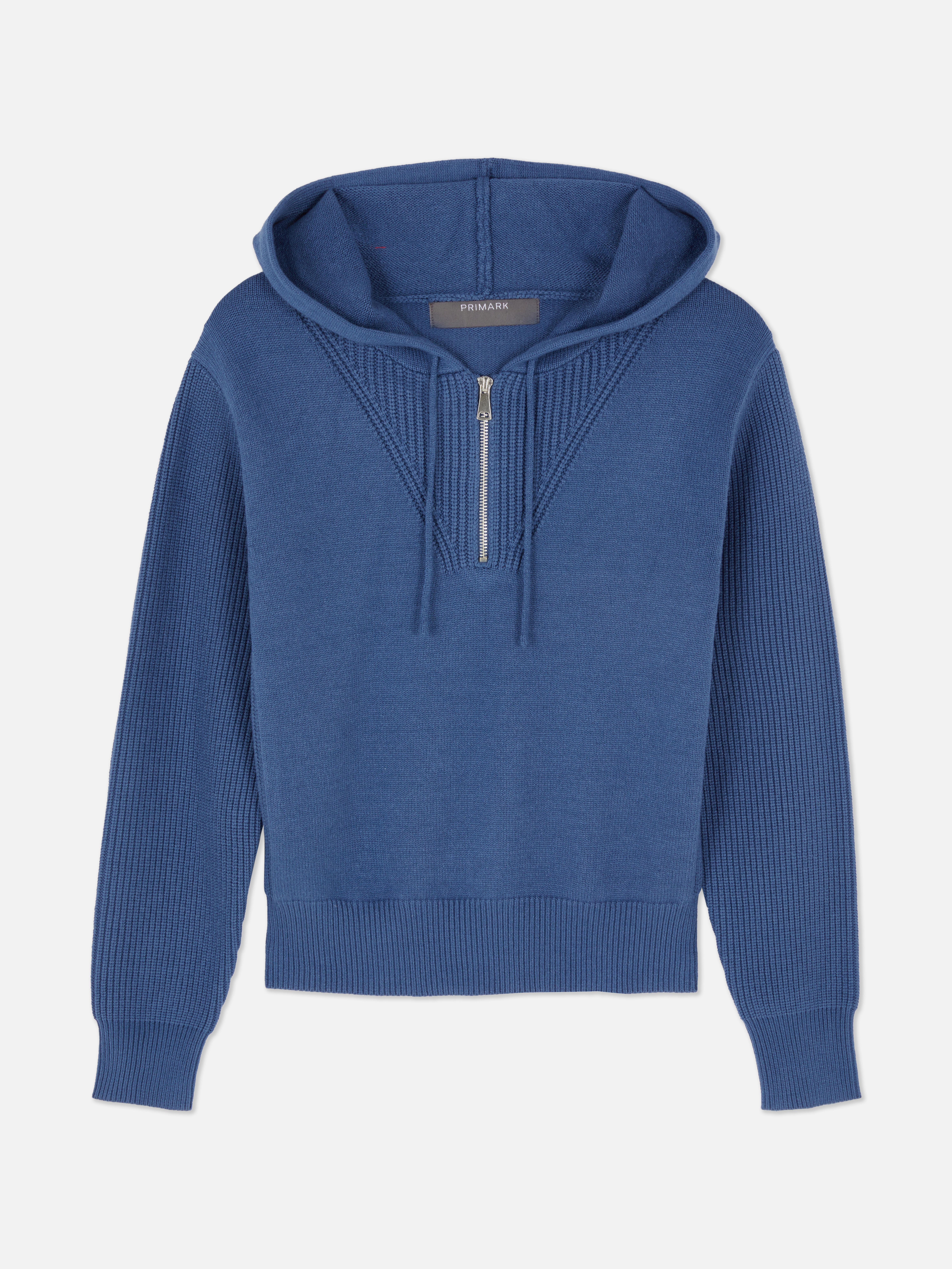 Felpa con cappuccio e mezza-zip compatta