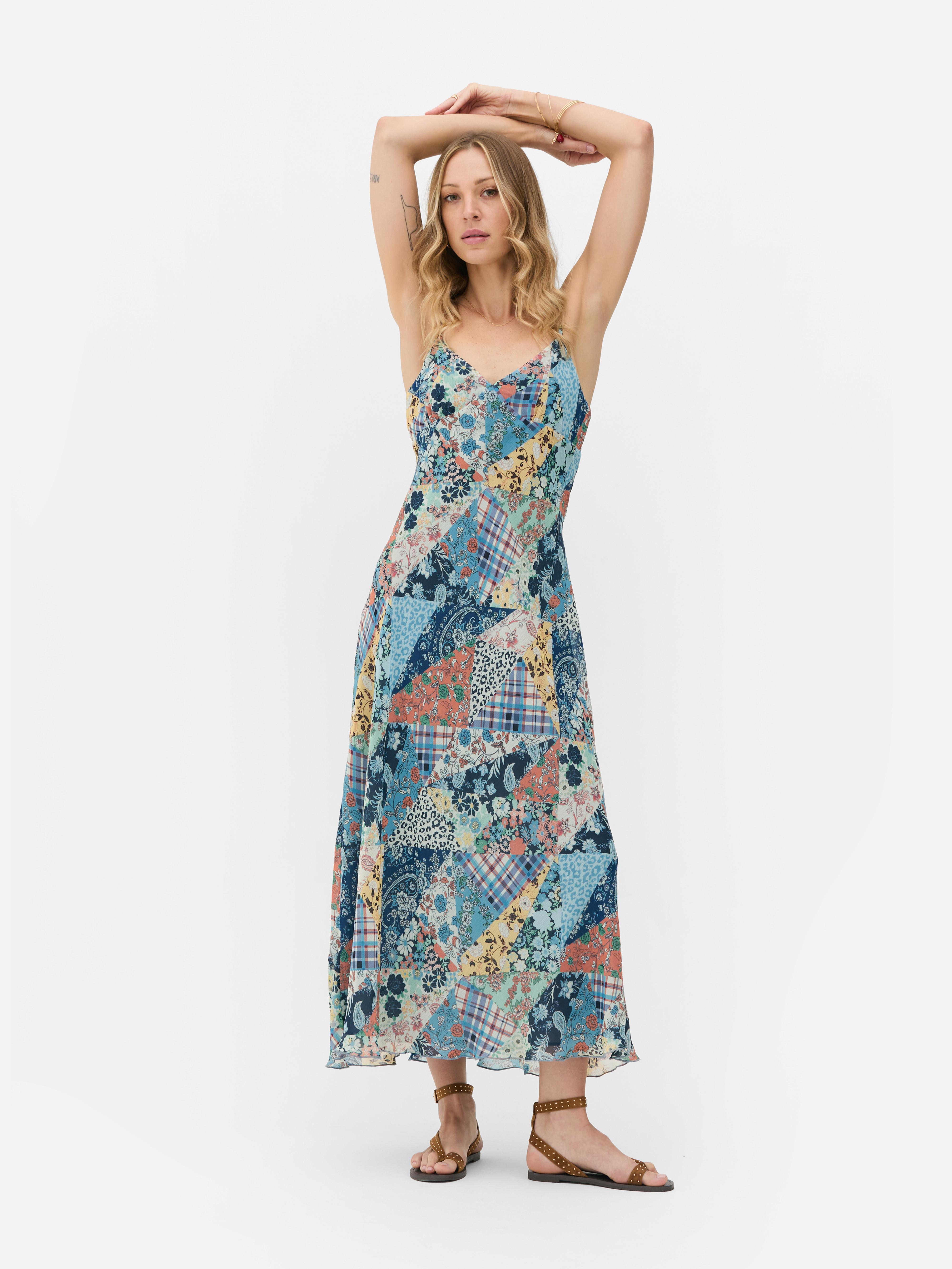Robe longue patchwork Rita Ora