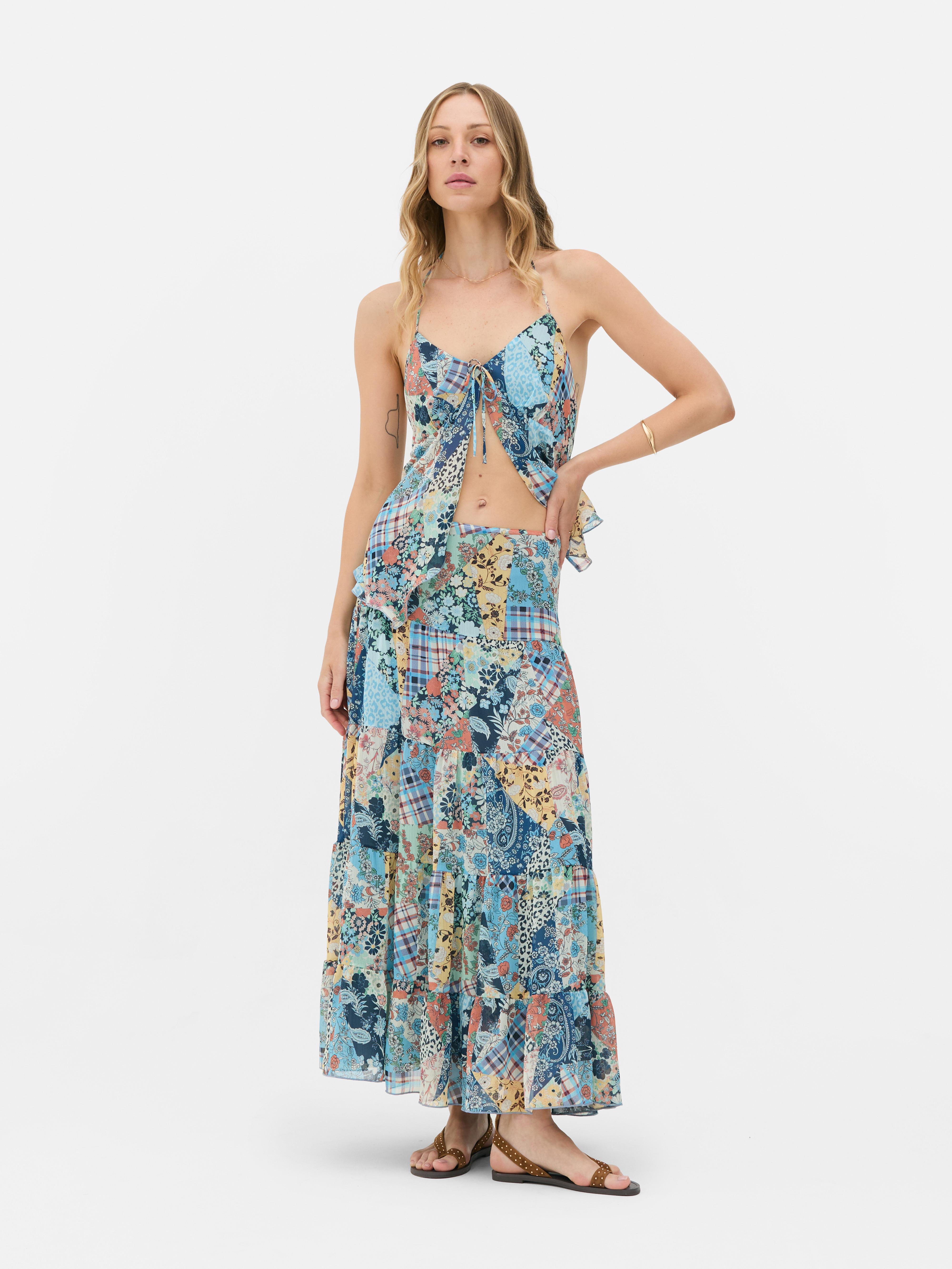 Falda midi con volantes de Rita Ora