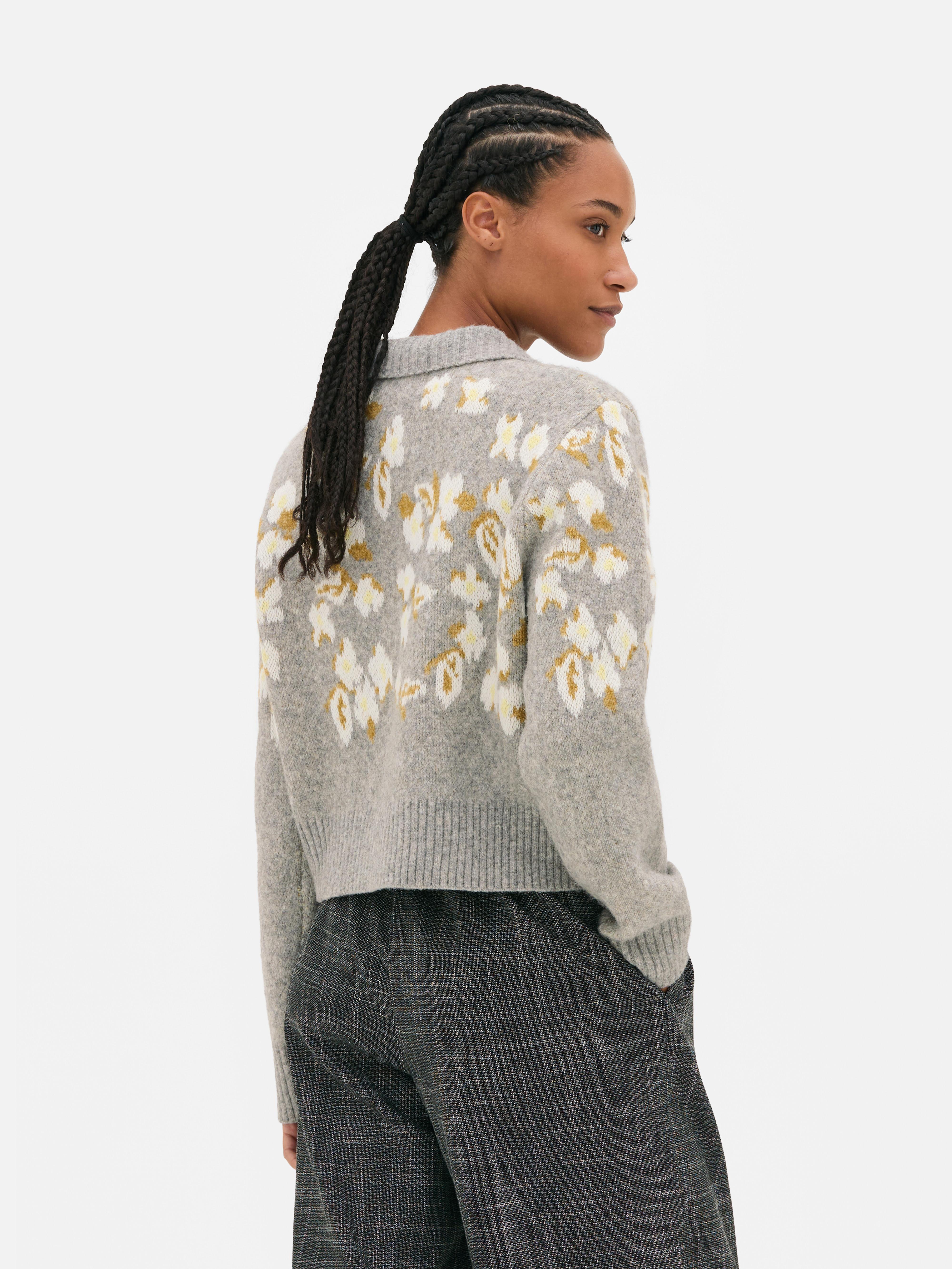 Cárdigan floral de jacquard