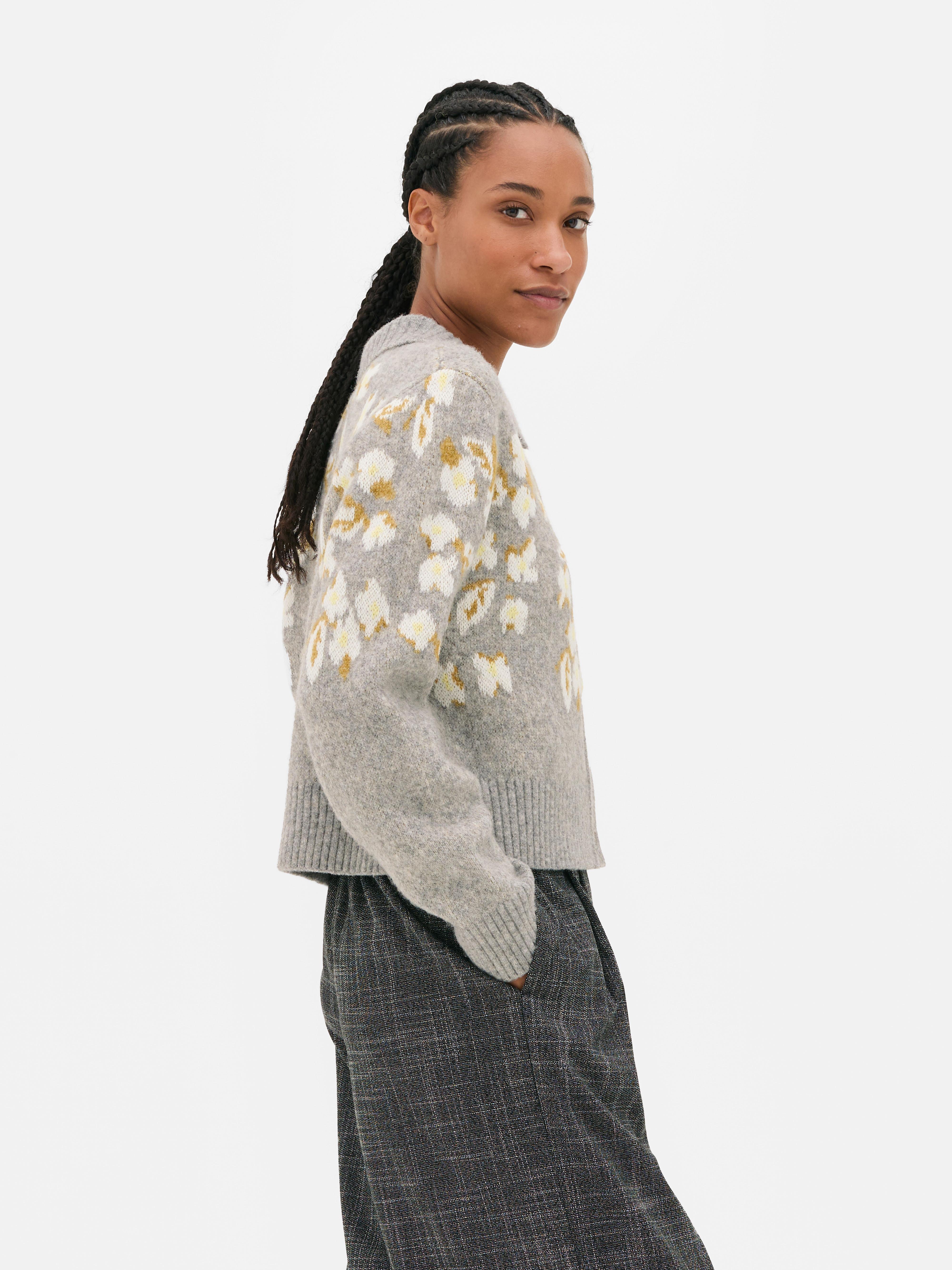 Cárdigan floral de jacquard