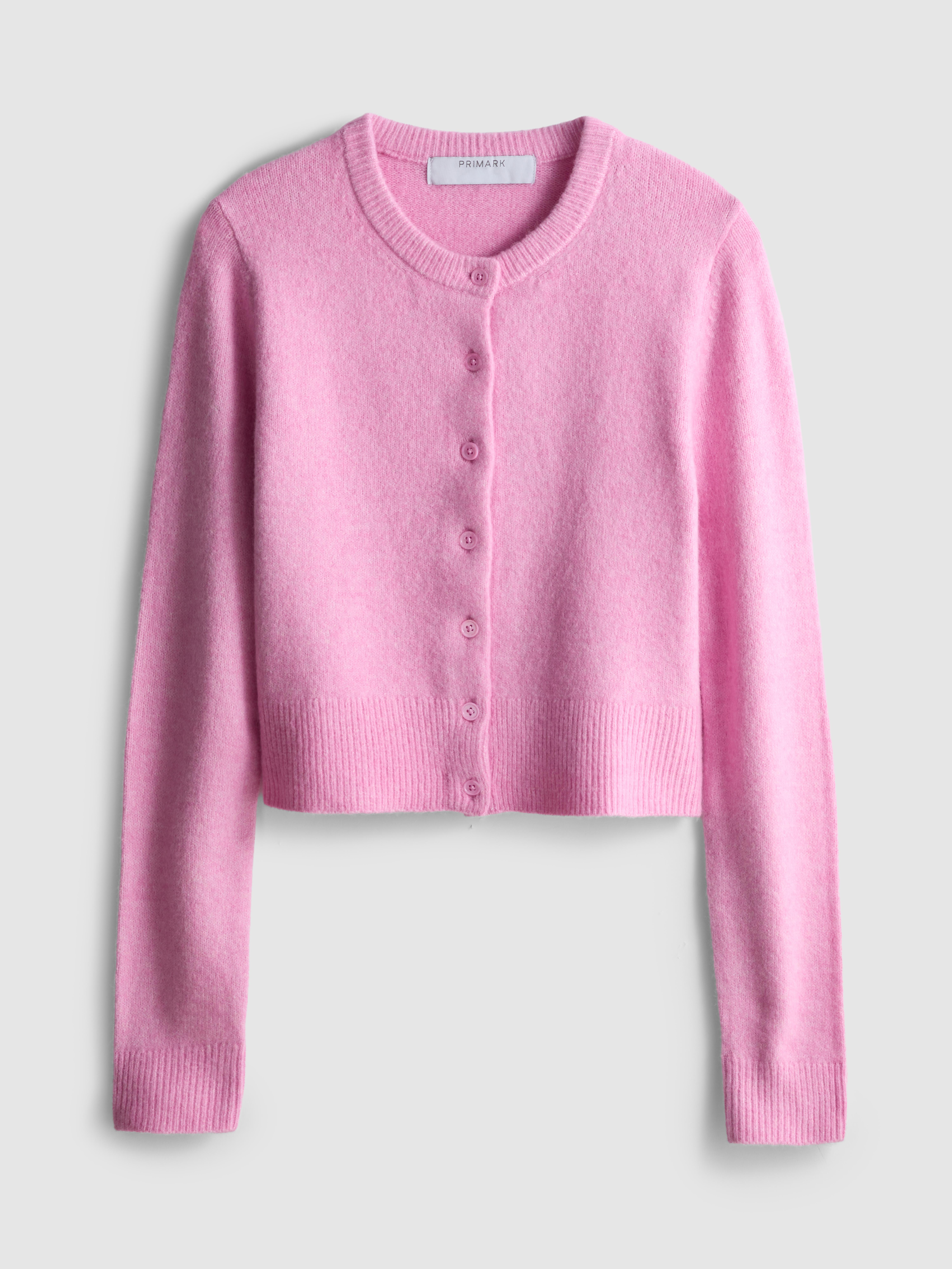 Cardigan girocollo corto Rosa