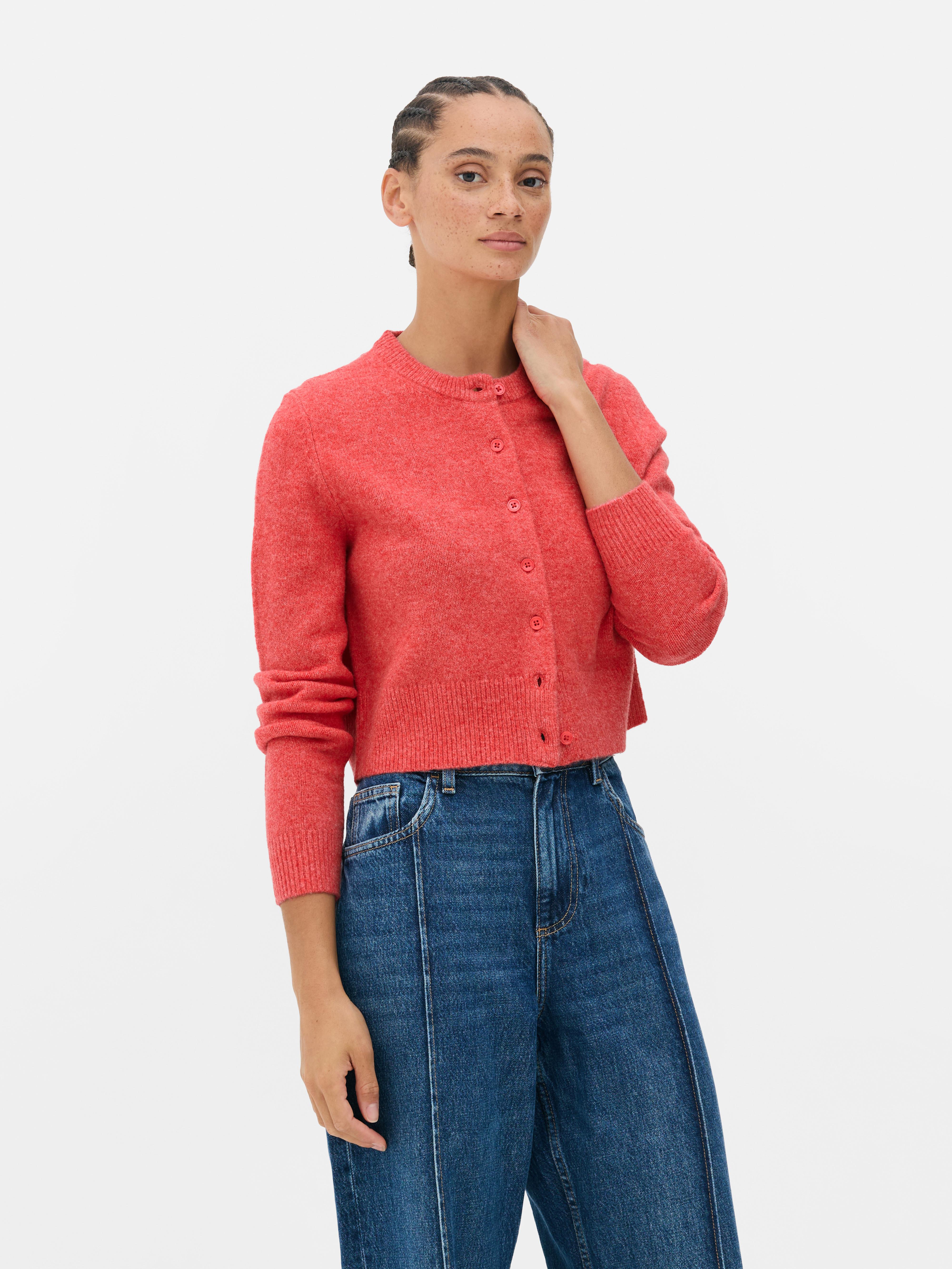 Kurzer Cardigan mit Rundhalsausschnitt