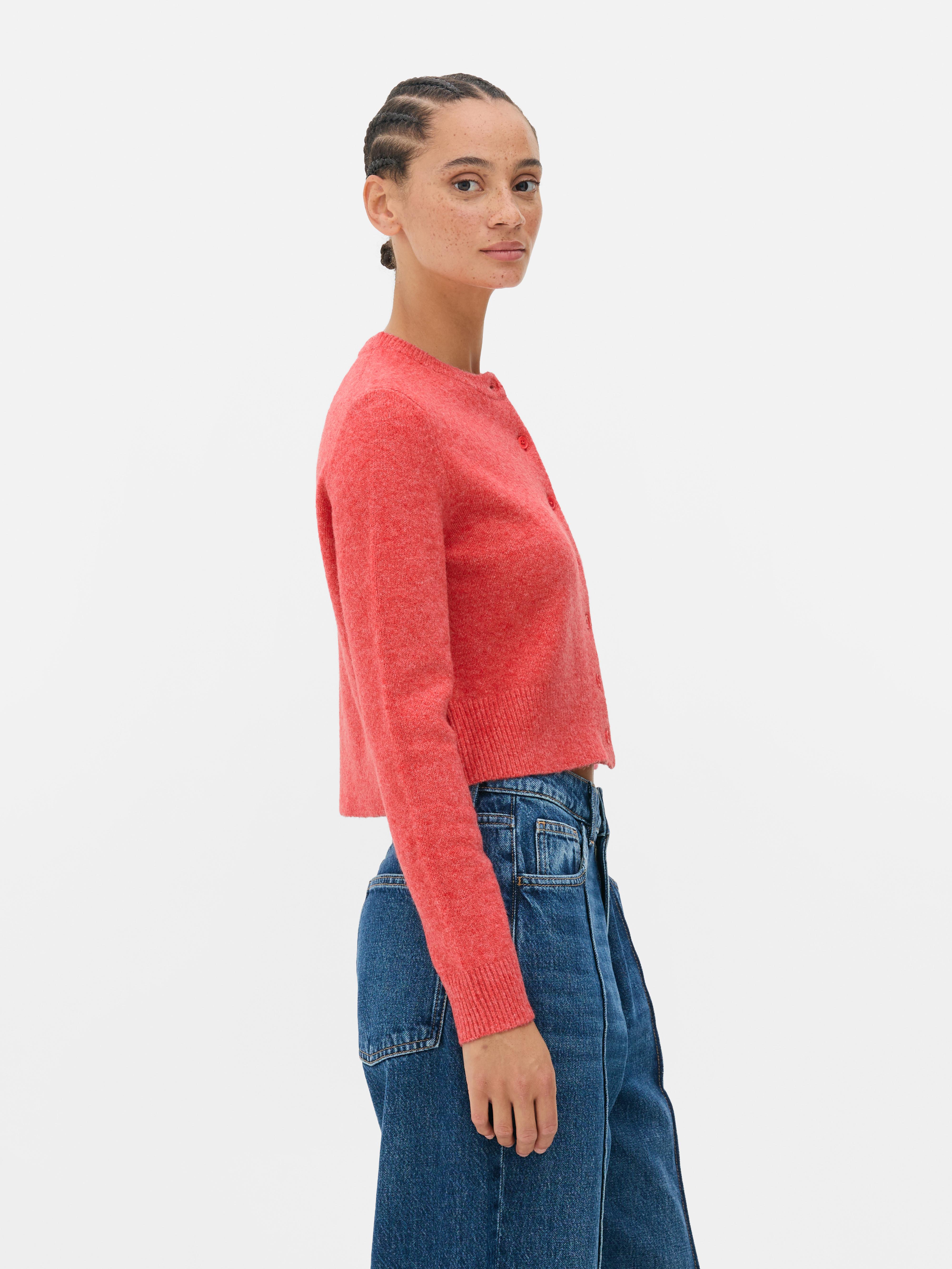 Kurzer Cardigan mit Rundhalsausschnitt