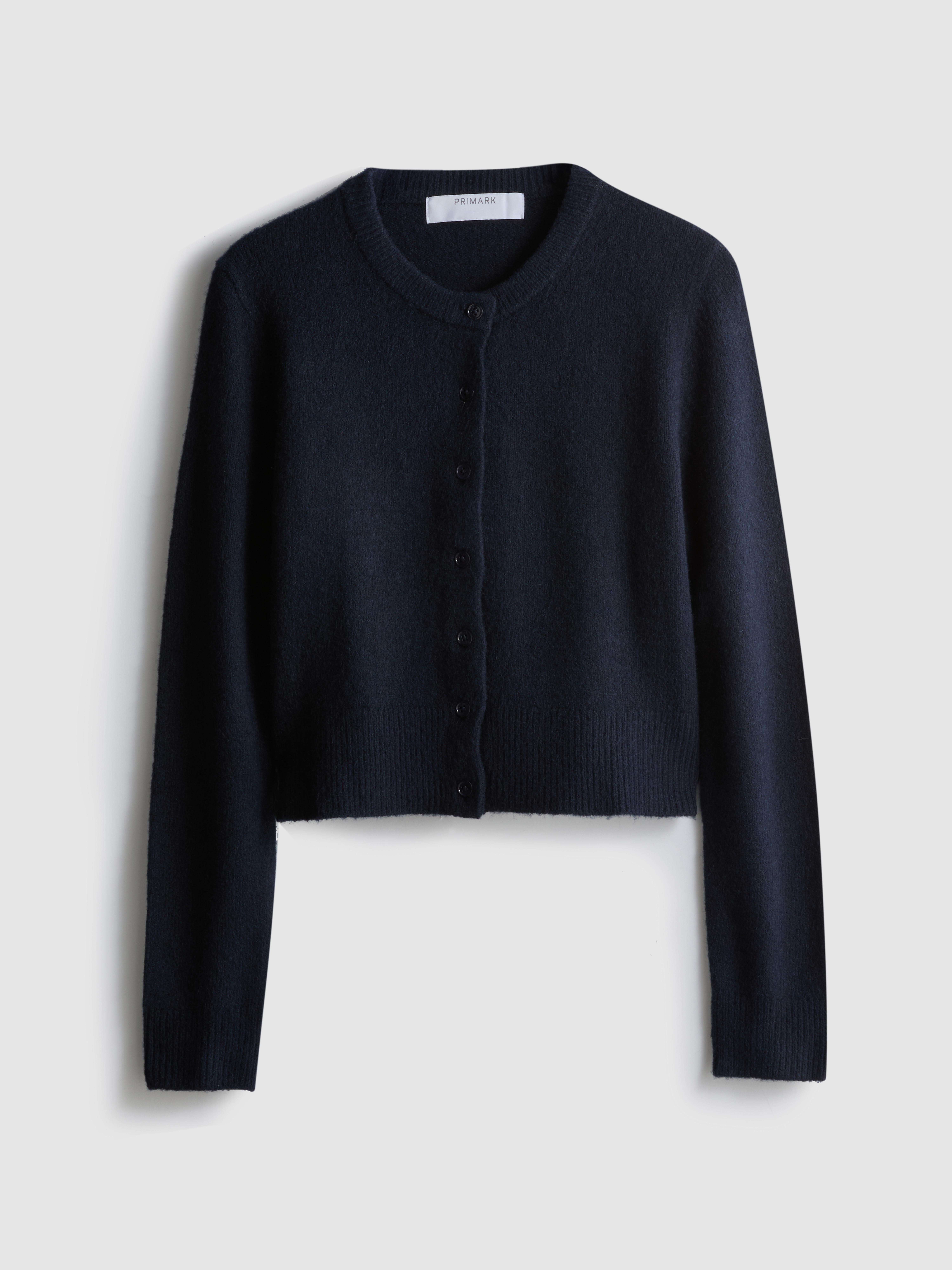 Cropped Crew Neck Cardigan